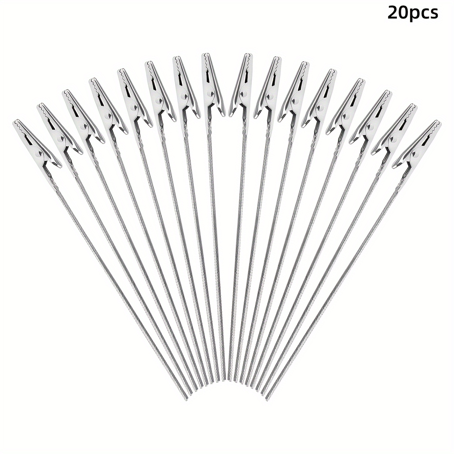 Image of 20/40pcs Metal Wire Alligator Clips, Long-tailed Alligator Clamp Photo Clip Holder, Alligator Clips For Crafts, Diy Card, Photo, Memo, Clip Holder (6inch/15cm)