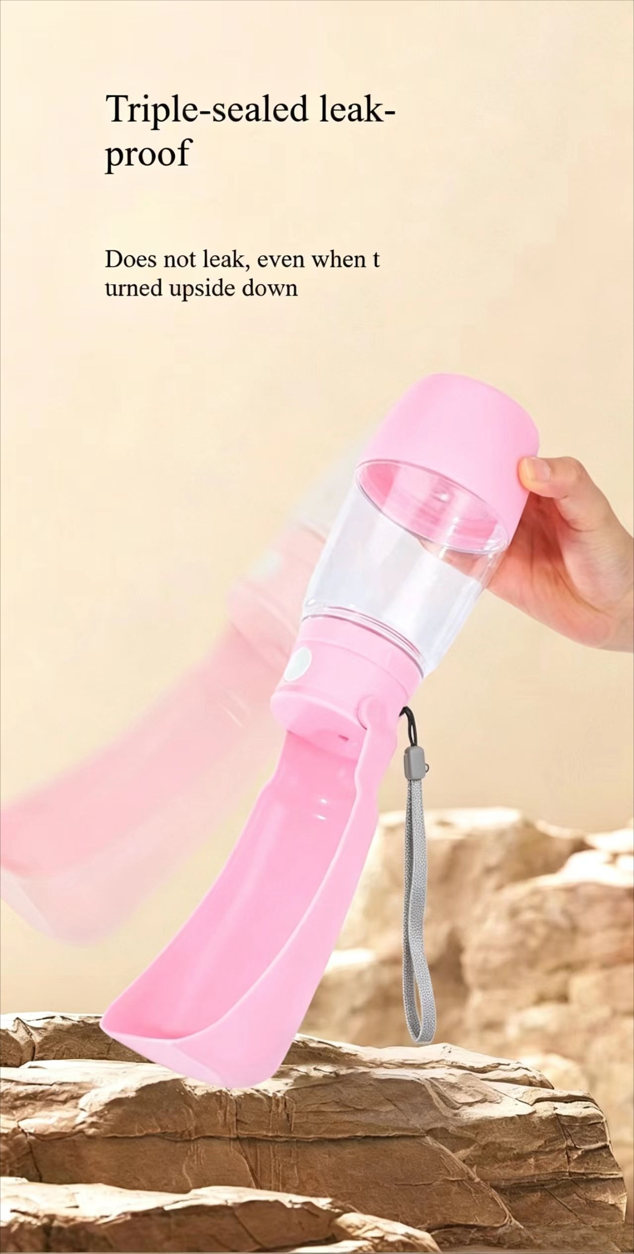 foldable pet water bottle portable dog travel cup large capacity leak proof drinking feeding bowl for outdoor   Product details 3