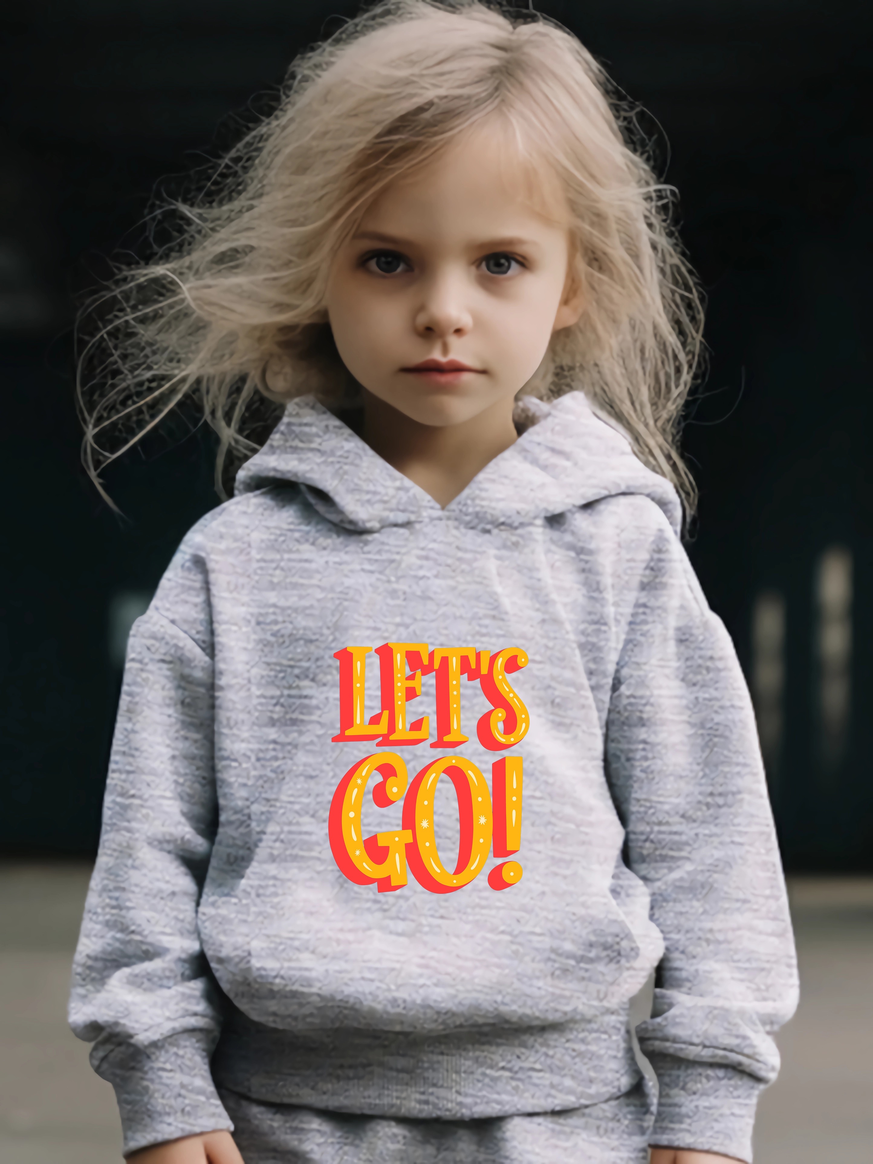 Let s Go Print Outfits Girls Hoodies Jogger Pants Set Temu