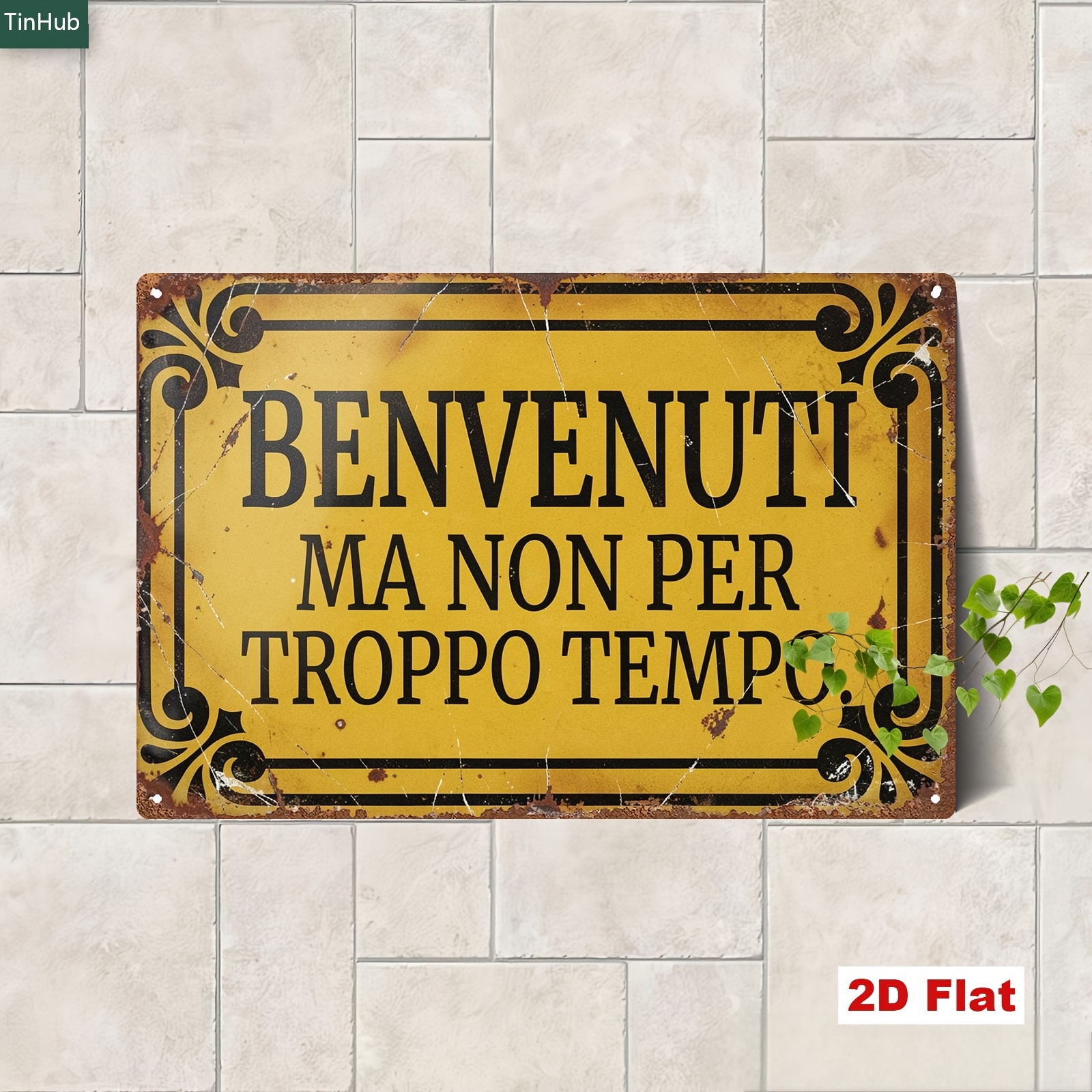 TEMU Targa in metallo 2D piatta, 1 pz, slogan vintage, targa in ferro 20X30 cm con citazione umoristica ", ma non troppo a ", decorazione in stile