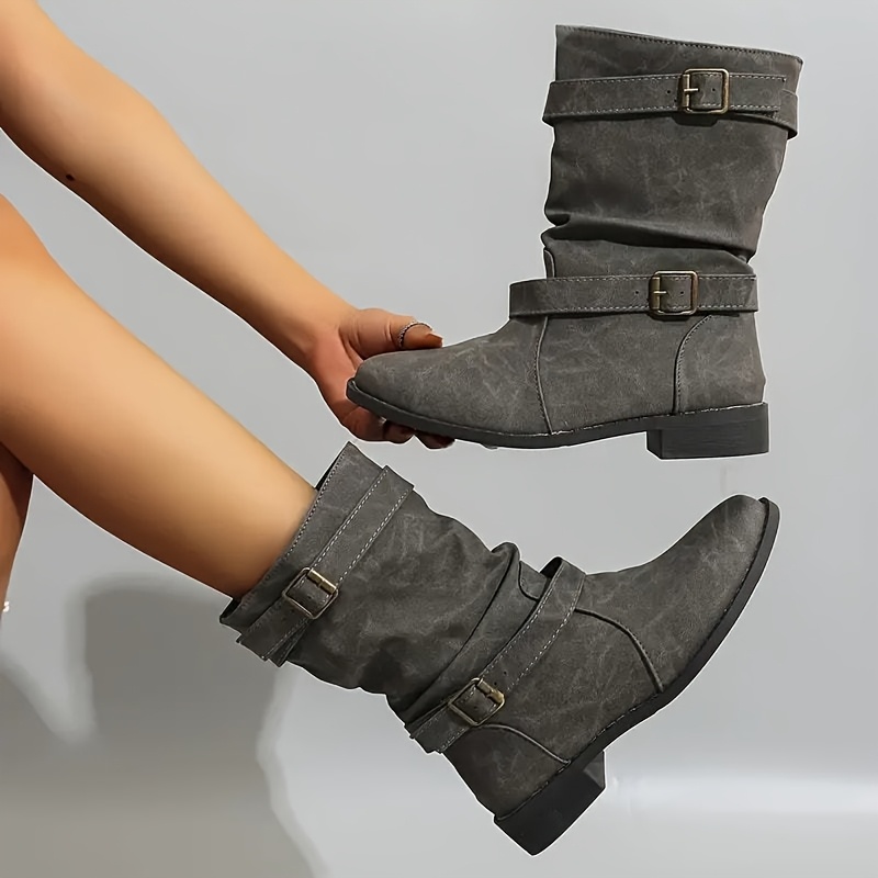 Elegant Women Shoes Shoes Women's Ankle Boots Low Heel Comfortable Casual Winter Shoes, Versatile Fashion Women's Warm Short Boots, Women Shoes