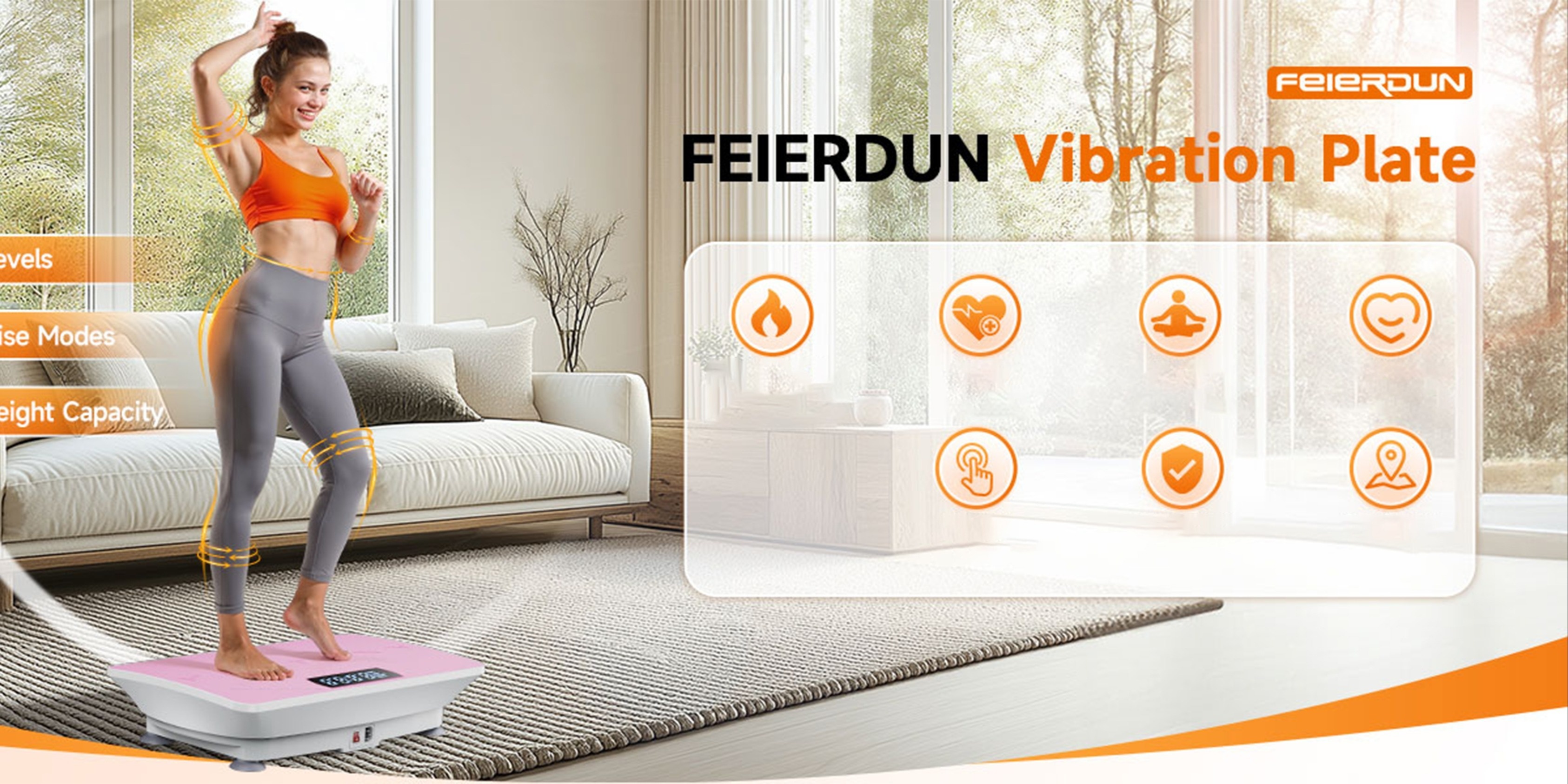 Vibration Plate Exercise Machine, Whole Body Workout Power Vibrate Fitness Platform Vibration Plate for Lymphatic Drainage, Silent Motor Speed Control, Body Shaping for Home Workout-Ideal Fitness Gift