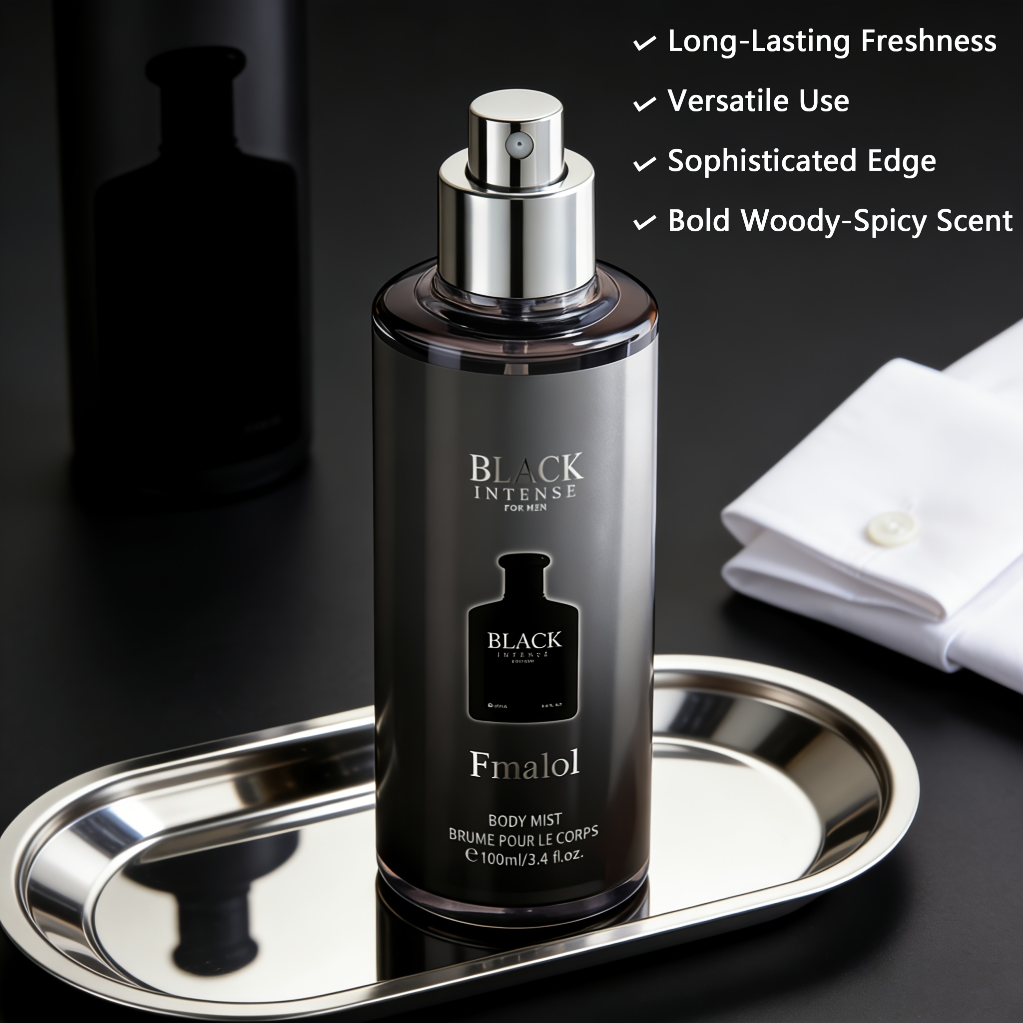   for men 100mlfeaturing a black silvery gradient bottle with a luxurious   fragrance boasts a   oriental accord with long lasting scent projection it exudes masculine charm and is   for evening dates