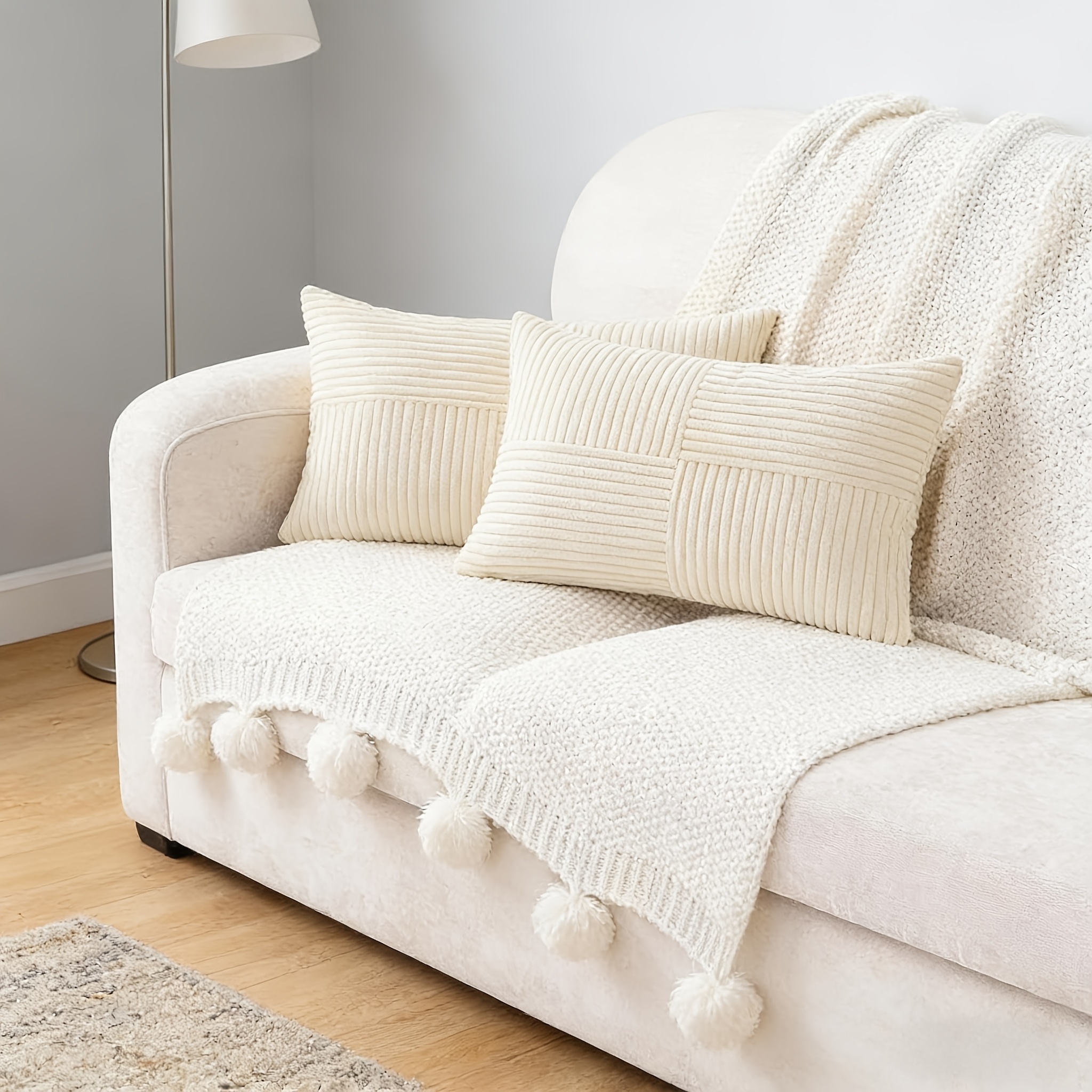 TEMU Cuddle Pillow Covers, Soft And Comfortable, Fluffy Pillow Covers, Same Design Two-pack, Multiple Sizes , Machine Washable, Sofa Pillow Covers,