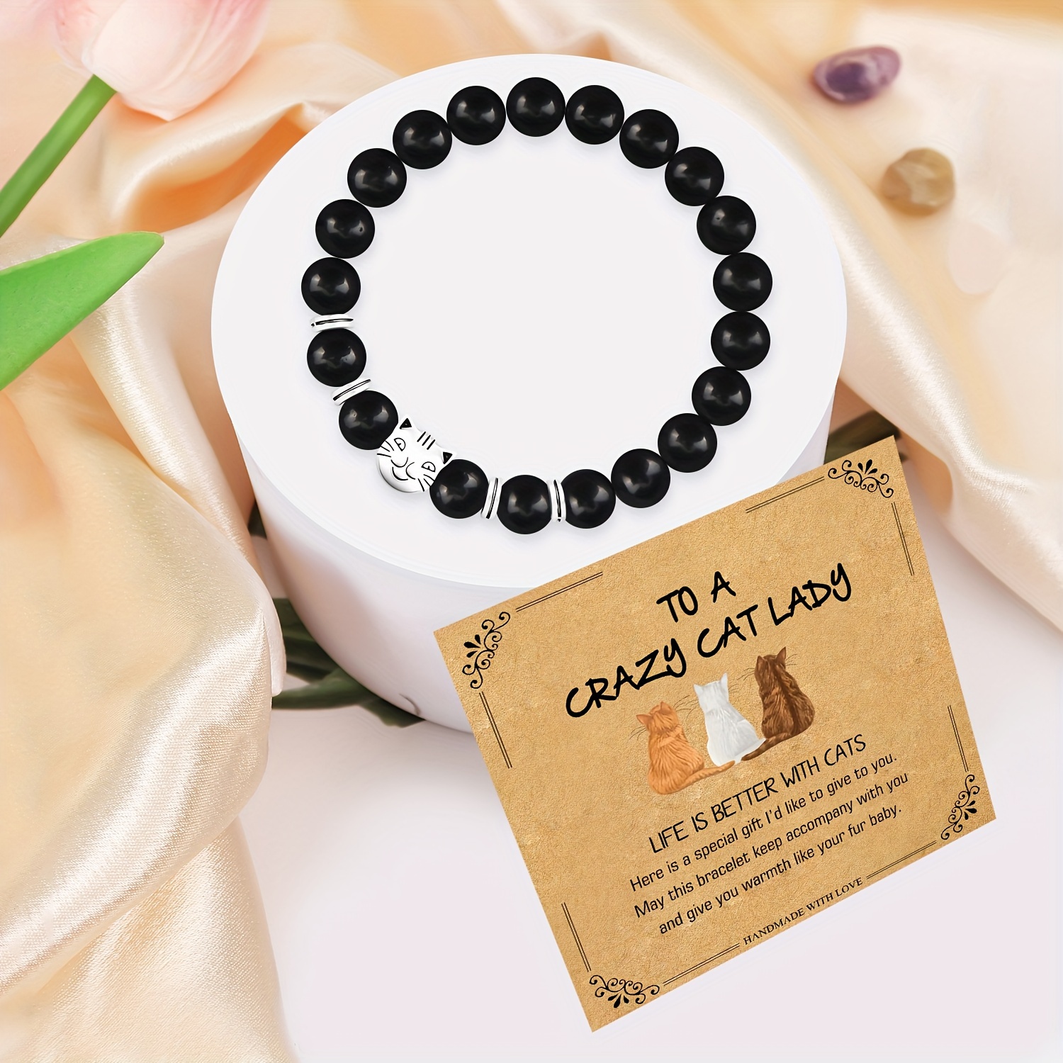 TEMU 1pc Valentine's Day, Easter, Mother's Day Exquisite Beaded Gift Bracelet For Men And Women, Durable For Mom, Daughter, Aunt, Sister, Son, Dad,