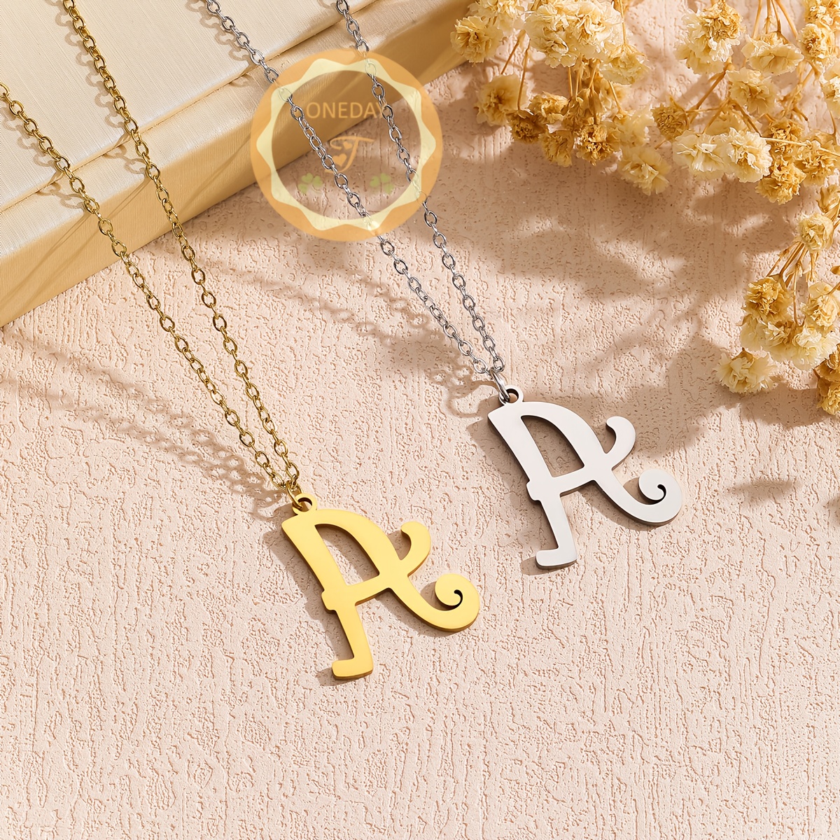Personalized Fashion Pendant Necklace with Initials Charm, Gift for Her