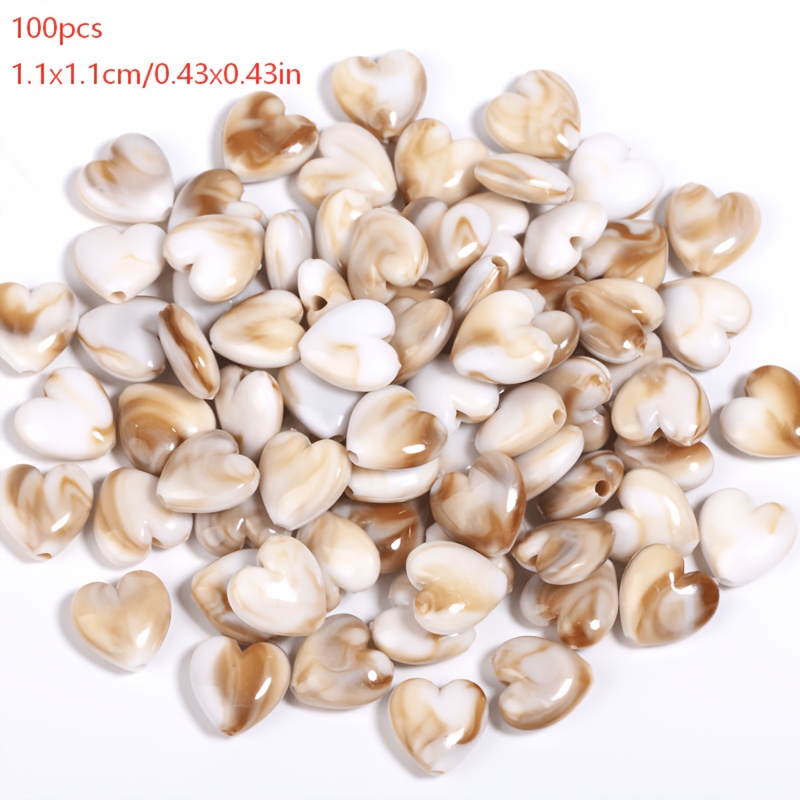 TEMU 100pcs Set Of 11x11mm Random Color Acrylic Ombre , Spacer Beads For Making, Suitable For Necklaces, Bracelets, And Other Accessories - Handmade