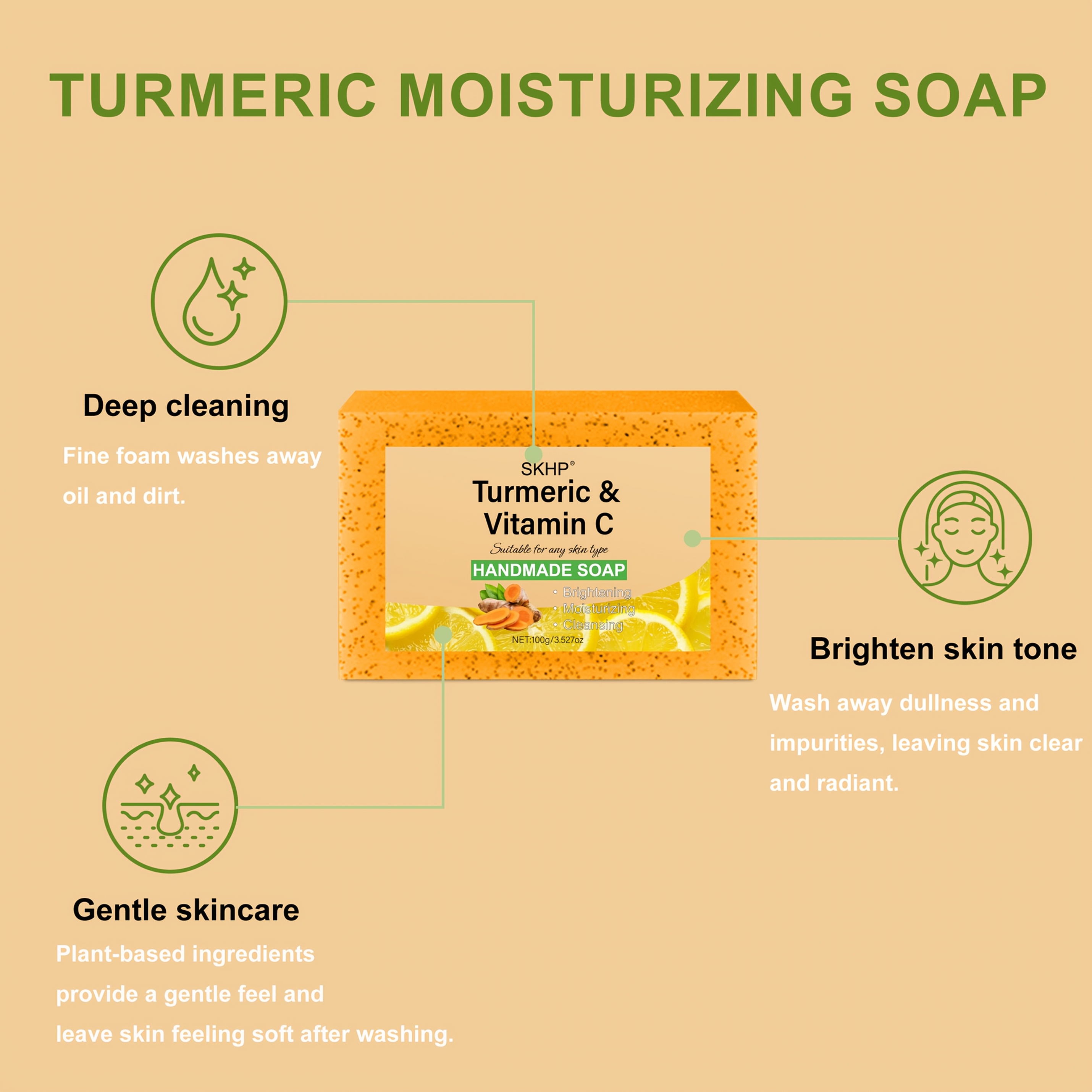 Gentle Exfoliating Soap with Olive Oil, Collagen, and Vitamin C