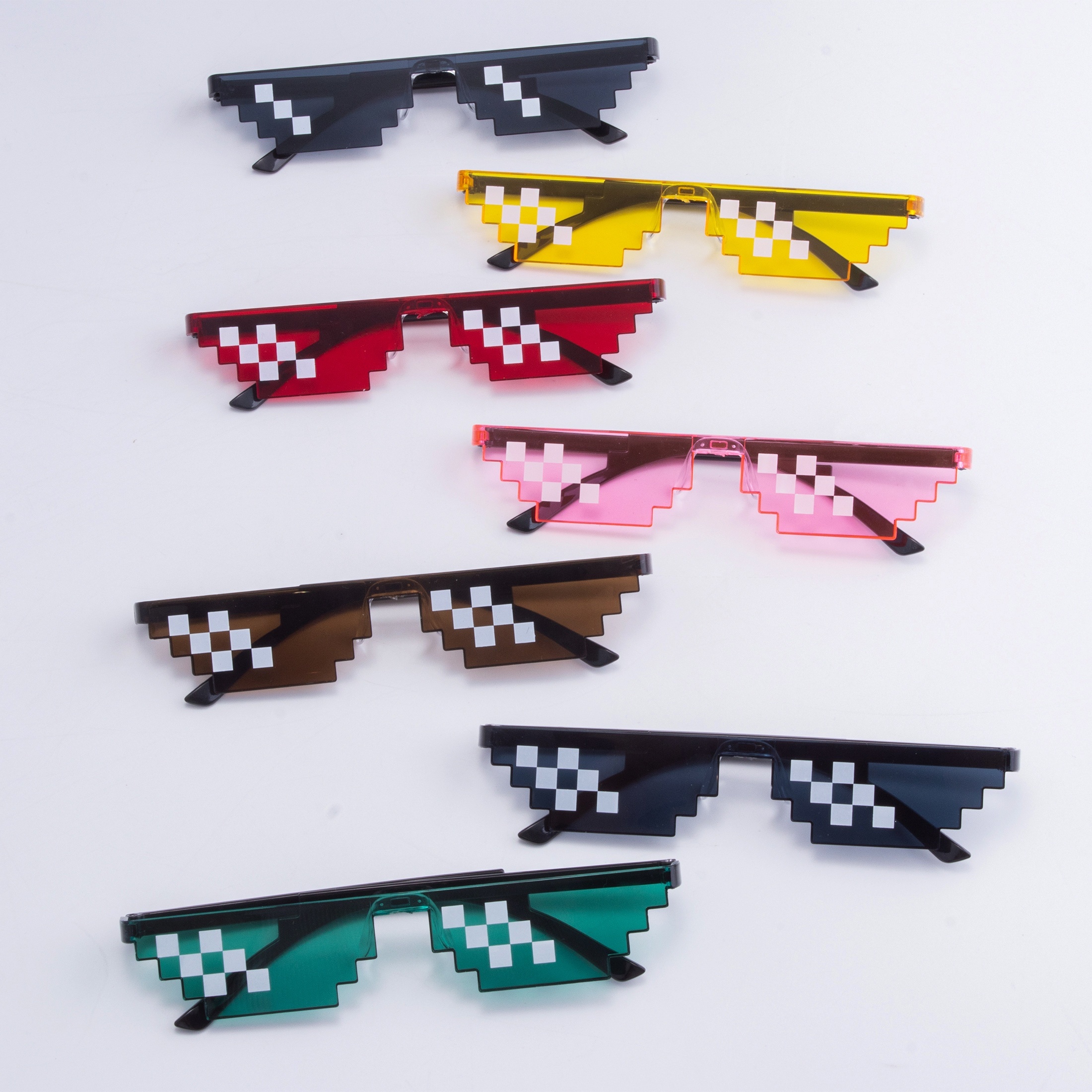 

7 Pairs Of Men's And Women' Style Personalized Mosaic Glasses Suitable For Festivals, Parties, Music Festival Club Activities, Props, Interesting Shooting Accessories, Internet Dressing