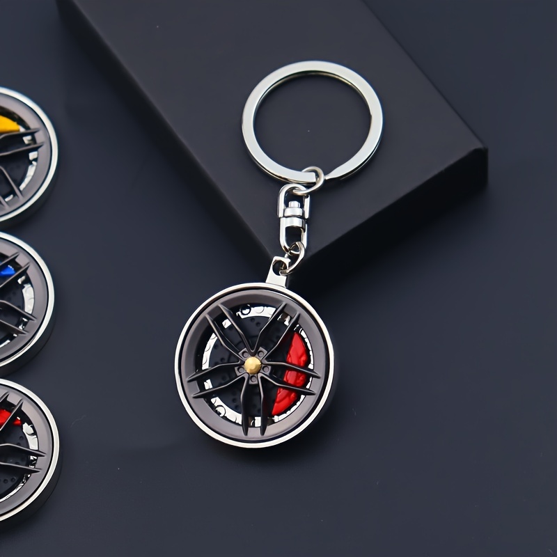 Creative Bearing Car Wheel Degree Rotating Pendant Keychain, Cool Car  Key, Backpack Decorative Keyring For Men