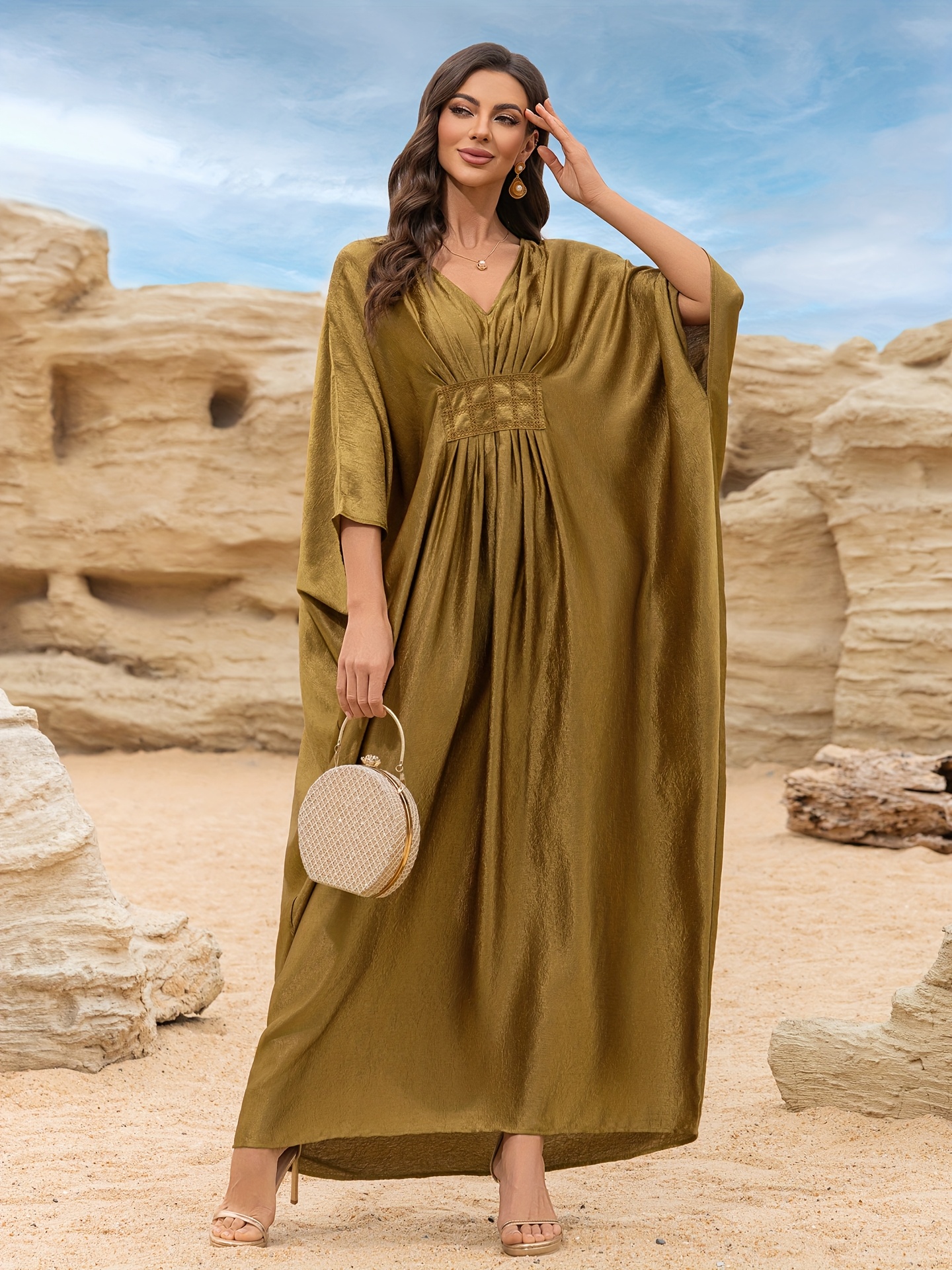 women's long kaftan dress off shoulder irregular shape long skirt plus size  beach casual beach vacation clothing | Shop Now For Limited-time Deals |  Temu