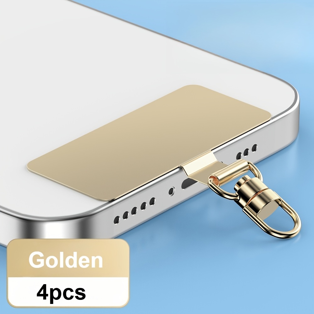 TEMU 4pcs Mobile Phone Pad, Mobile Phone Hanging Rope Piece, Stainless Degree Rotating Clip, Metal Hanging Chain Pad