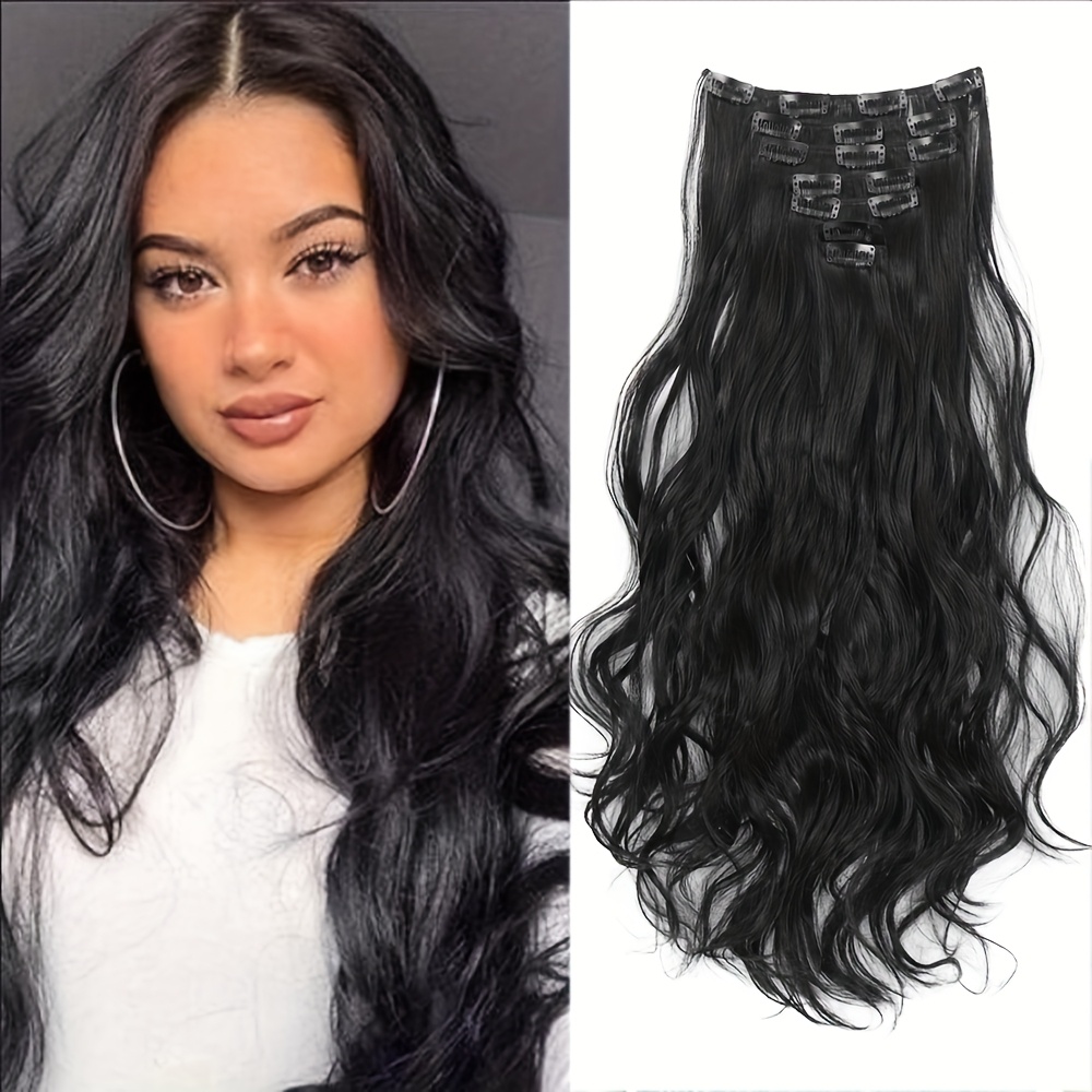 20 inches     separate pieces heat   synthetic hair clip in hair extensions long hair accessories for   for   use details 1