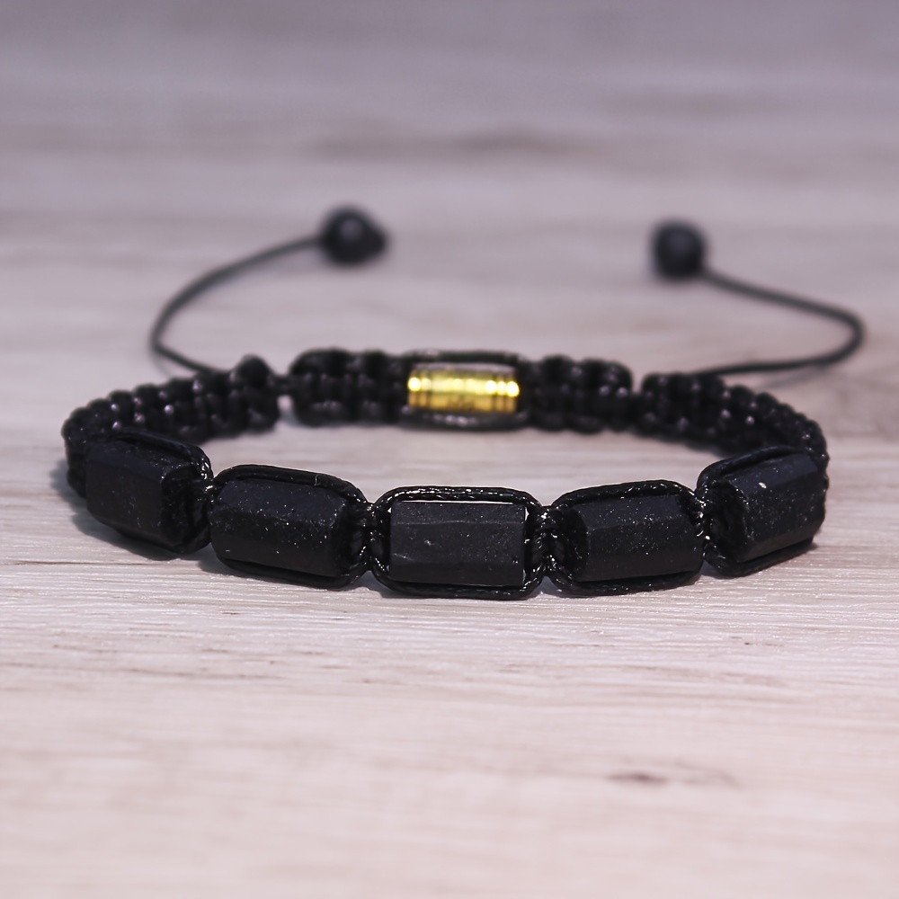 

1pc Pinainice Stone Single Layer Woven Bracelet, Handmade Stone Beaded Jewelry, Elegant Accessory For &