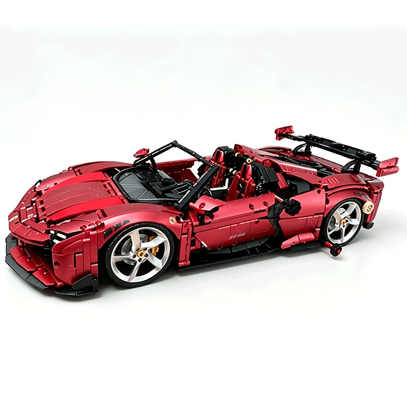 TEMU 3568pcs Red Brick Car Set Building Blocks Mechanical Group Cool Tail Easter Gift Easter Decoration Holiday Gift Front Wheels And Steering Wheel