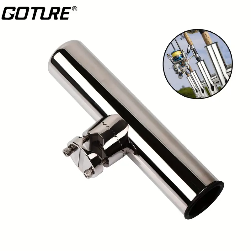 1pc * Stainless Steel Rail Mount Rod Holder - Adjustable Fishing Pole  Support for Kayak and Boat - Marine Grade Side Mount Clamp for Secure and  Easy