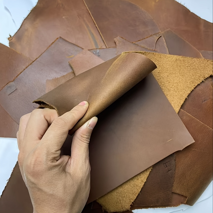 

Premium Leather Squares - Ideal For Diy Crafts & Sewing, 1.8-2.1mm Thick, Light Brown