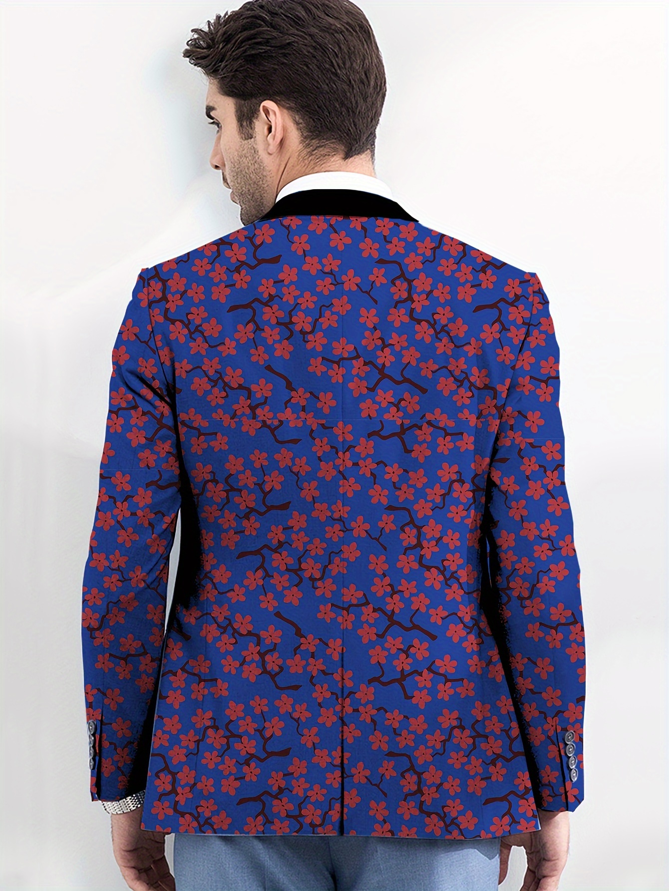De Vestir Blazer Flores Hombre Estampado Diseño Flores Hombre