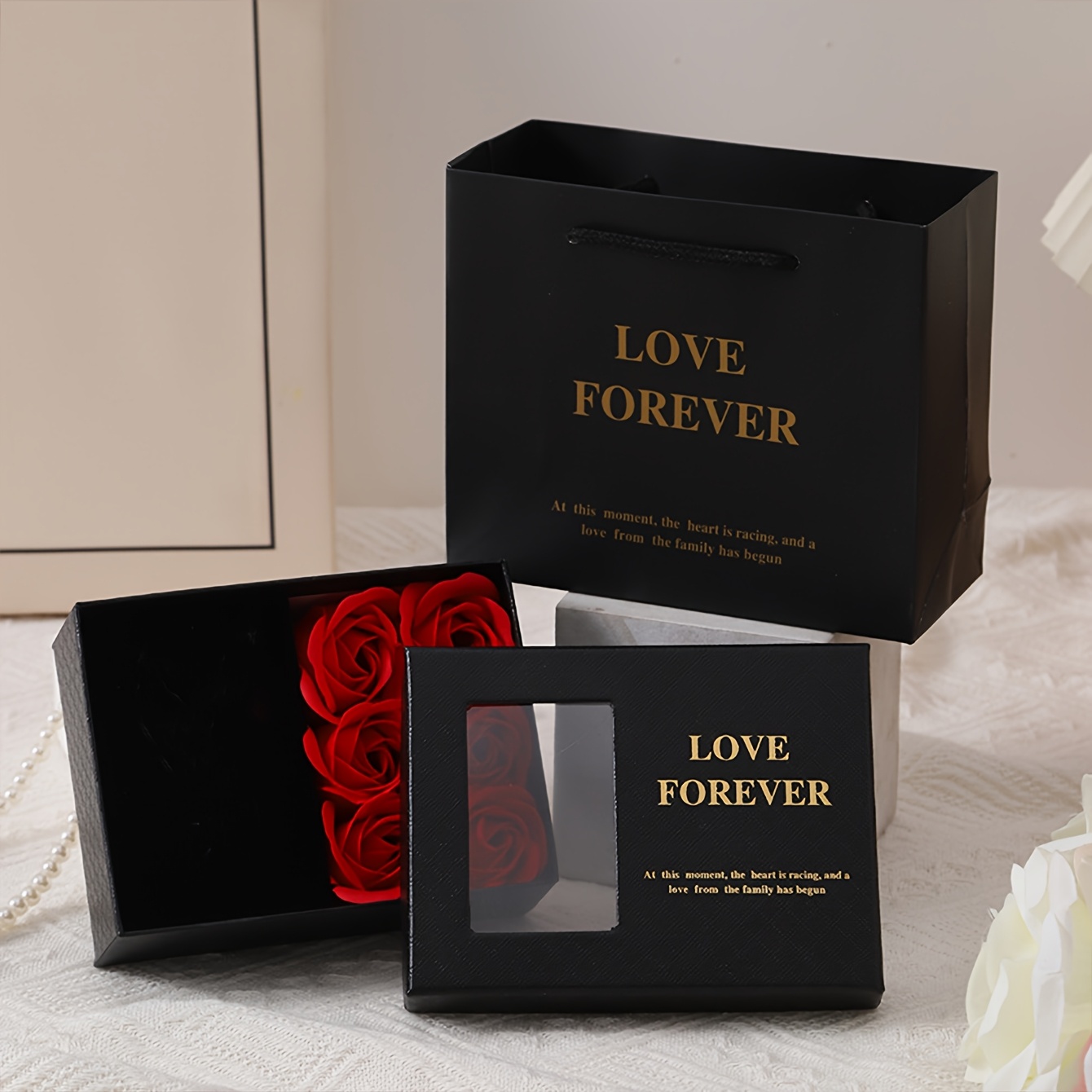 Valentine's Day 6 Red Rose Gift Set, Suitable For Necklaces, Rings, Bracelets, Etc. A Gift For Valentine's Day, Mother's Day, Birthdays, Weddings, Anniversaries, Teacher's Day, Graduation Season, Etc