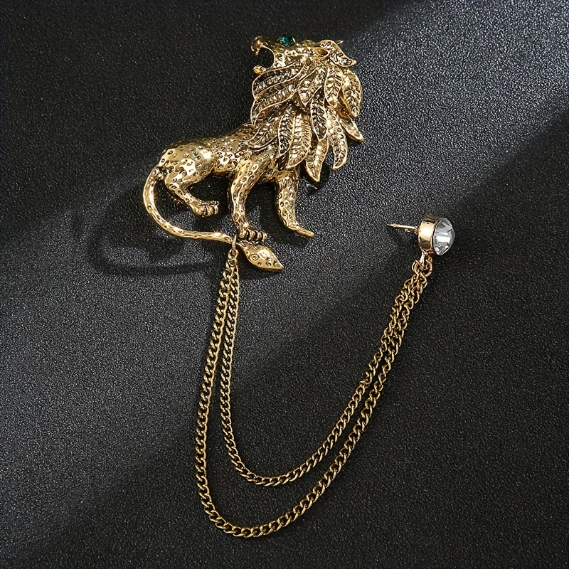 Gold newest Lion Brooch