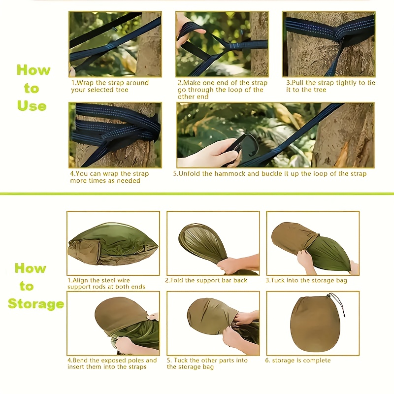 [Versatile Camo Hammock] 4-in-1 Camo Camping Hammock - Durable Nylon, Versatile with Mosquito Net & Sun Shelter, Easy Setup for Backpacking, Hiking, Beach & Garden Adventures, Camping Accessories