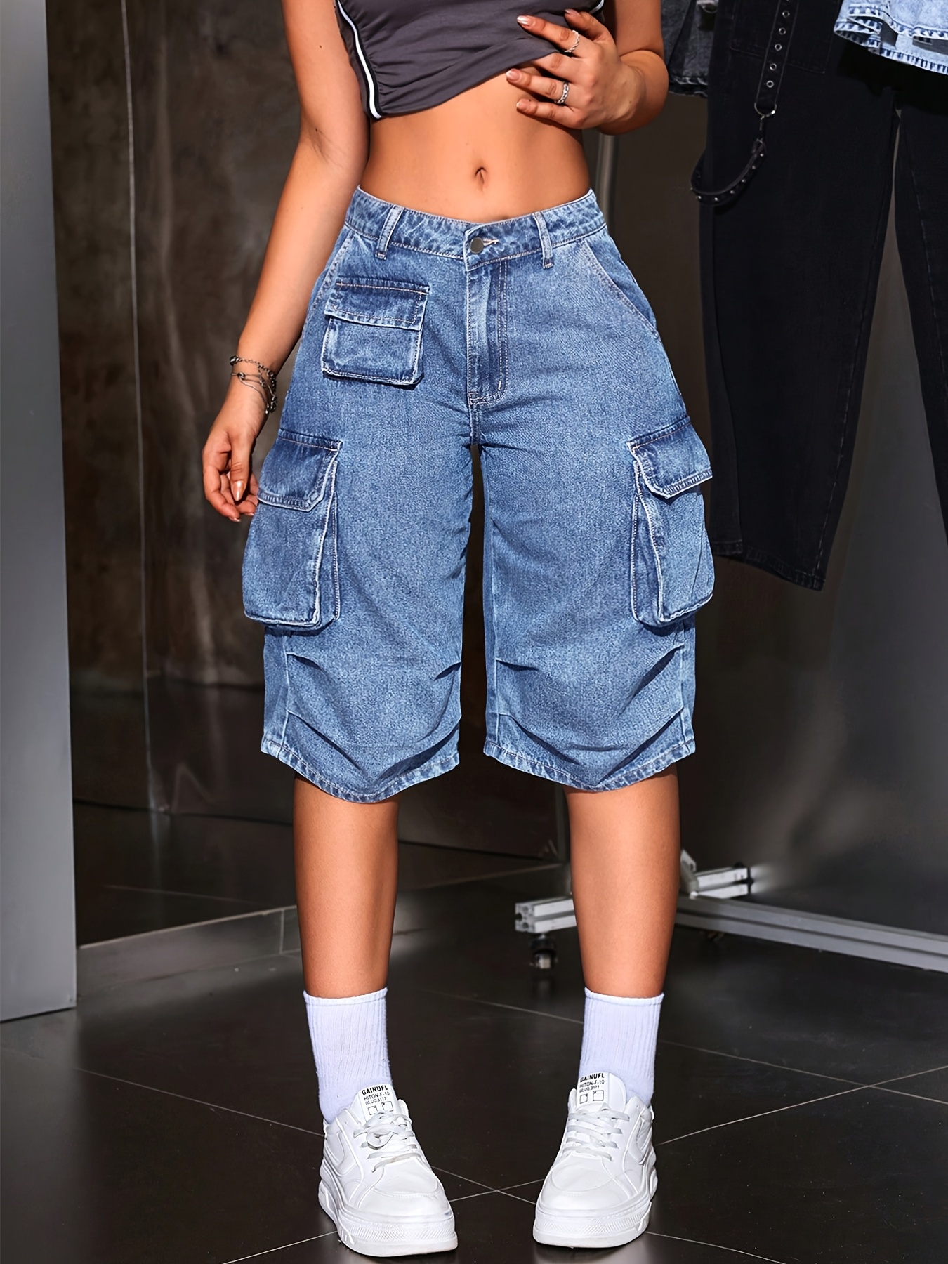 Cargo Shorts Short Jean Oversize Women's Cargo Shorts Large