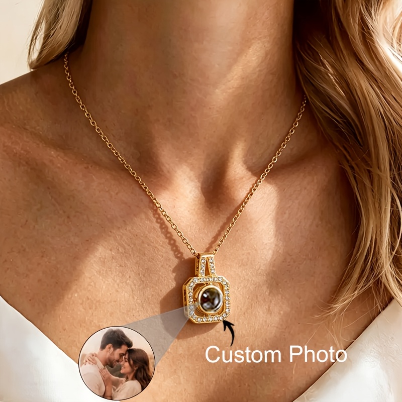 Custom Photo Projection Necklace with Stainless Steel Pendant