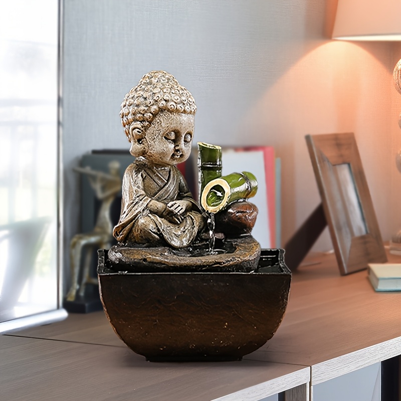 zen inspired resin meditation fountain usb powered home office decor relaxing waterfall design versatile indoor use Product details 1