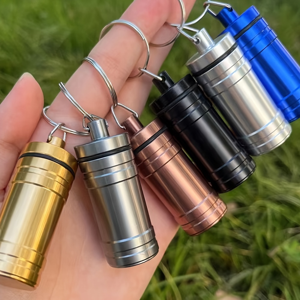 

1pc Premium Alloy Mini Portable Storage Jar Keychain Accessory, Multiple Colors , Convenient For Carrying And Storage