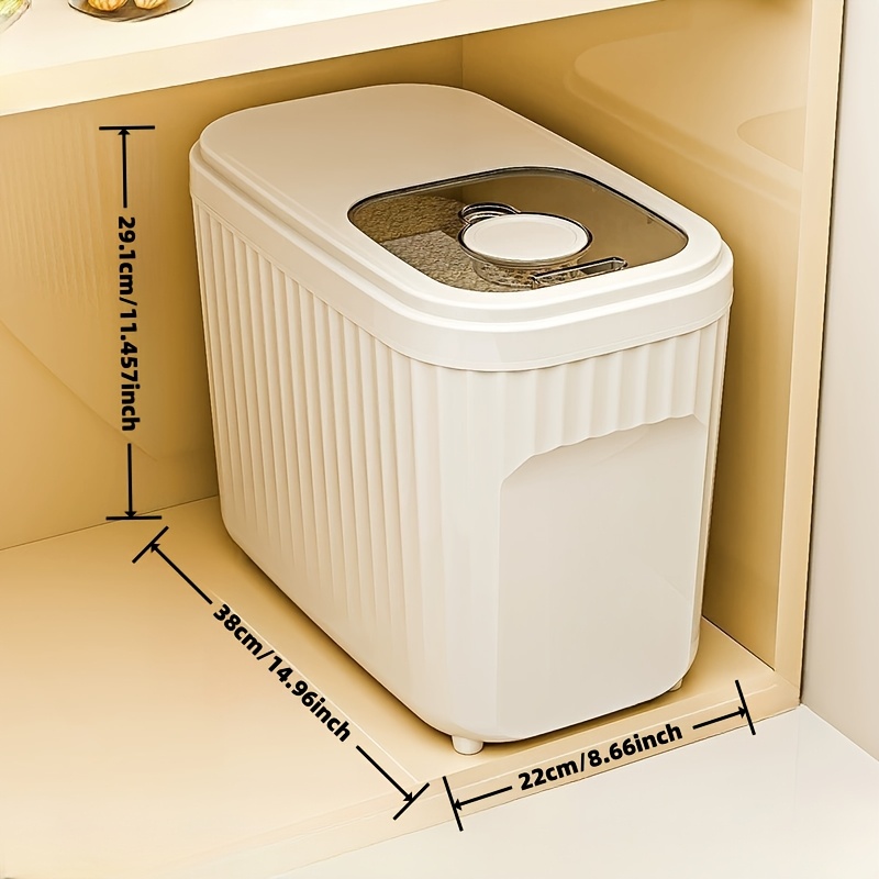 square food storage container with magnetic lid moisture and insect proof durable bpa free pet plastic hand   rice dispenser suitable for refrigerator kitchen organization Product details 2