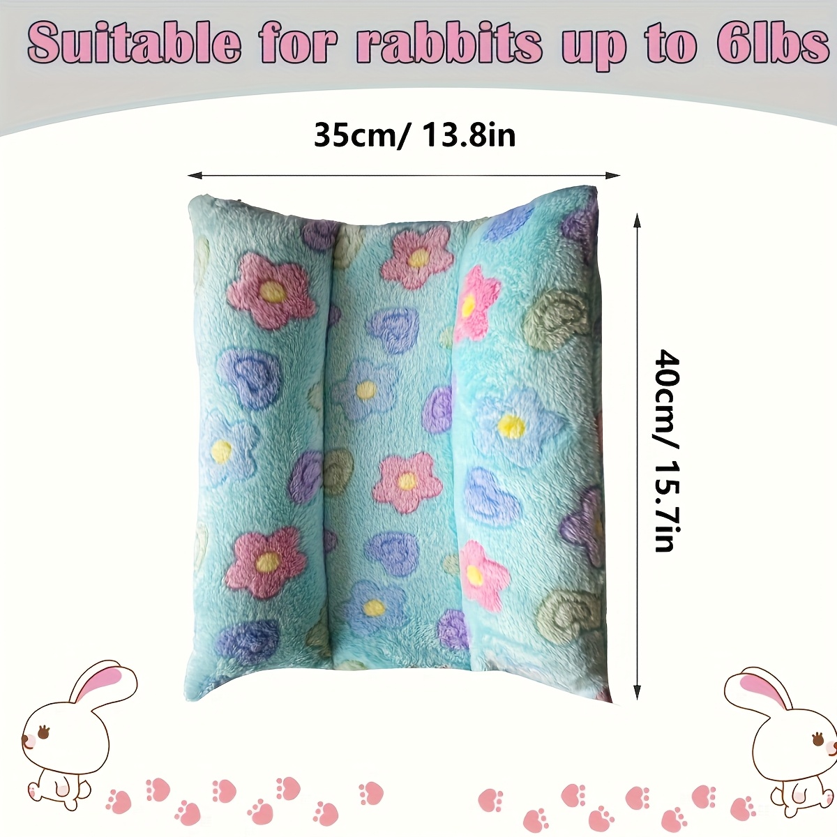 TEMU 1pc Small Animal Bed Rabbit Bed Thickened Mat Plush Small Animal Bed Suitable For Medium-sized Rabbits