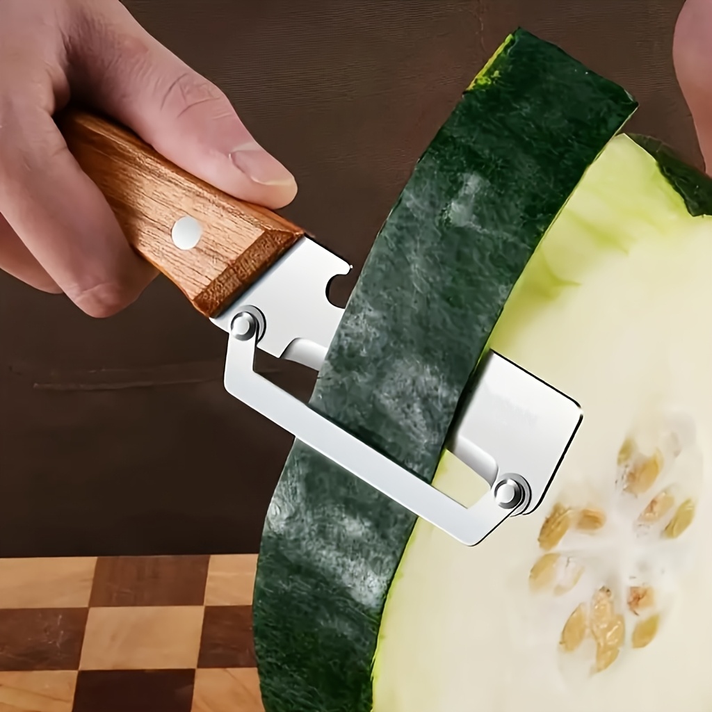 the 1pc new multi functional solid wood handle stainless steel sharp peeler is an essential kitchen tool for   and quickly peeling fruits and vegetables Product details 3