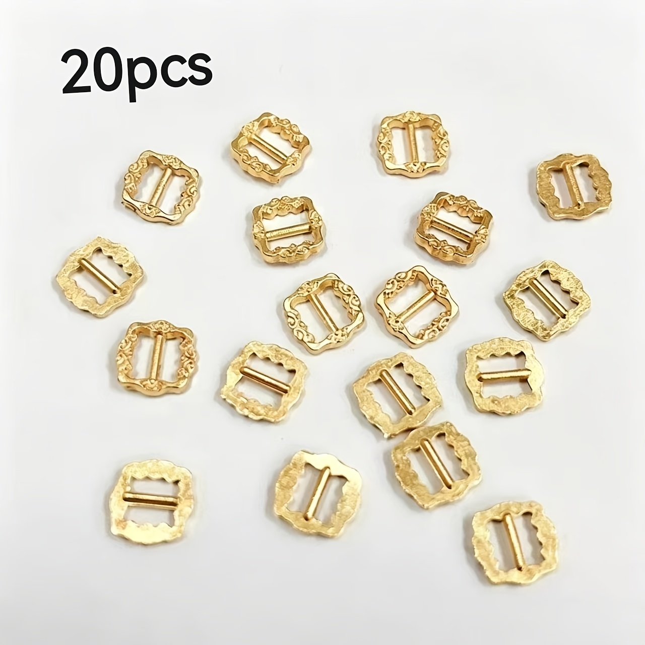 TEMU 20 pezzi di nuovi fibbie mini ultra piccole da 3,5 mm in stile giapponese con motivi, fibbie mini in per cinture per bambole, bottoni per