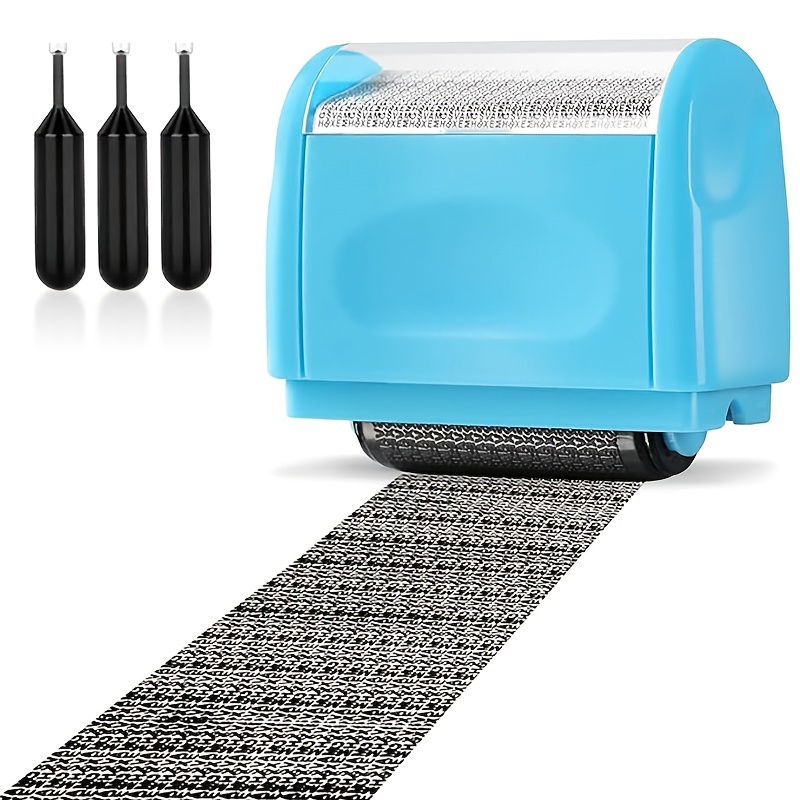 

Roller Stamp, Wide Rolling Including 3pcs Of Refillable - Confidentiality Roller Stamp, Address Safety, Anti-theft And Privacy Security