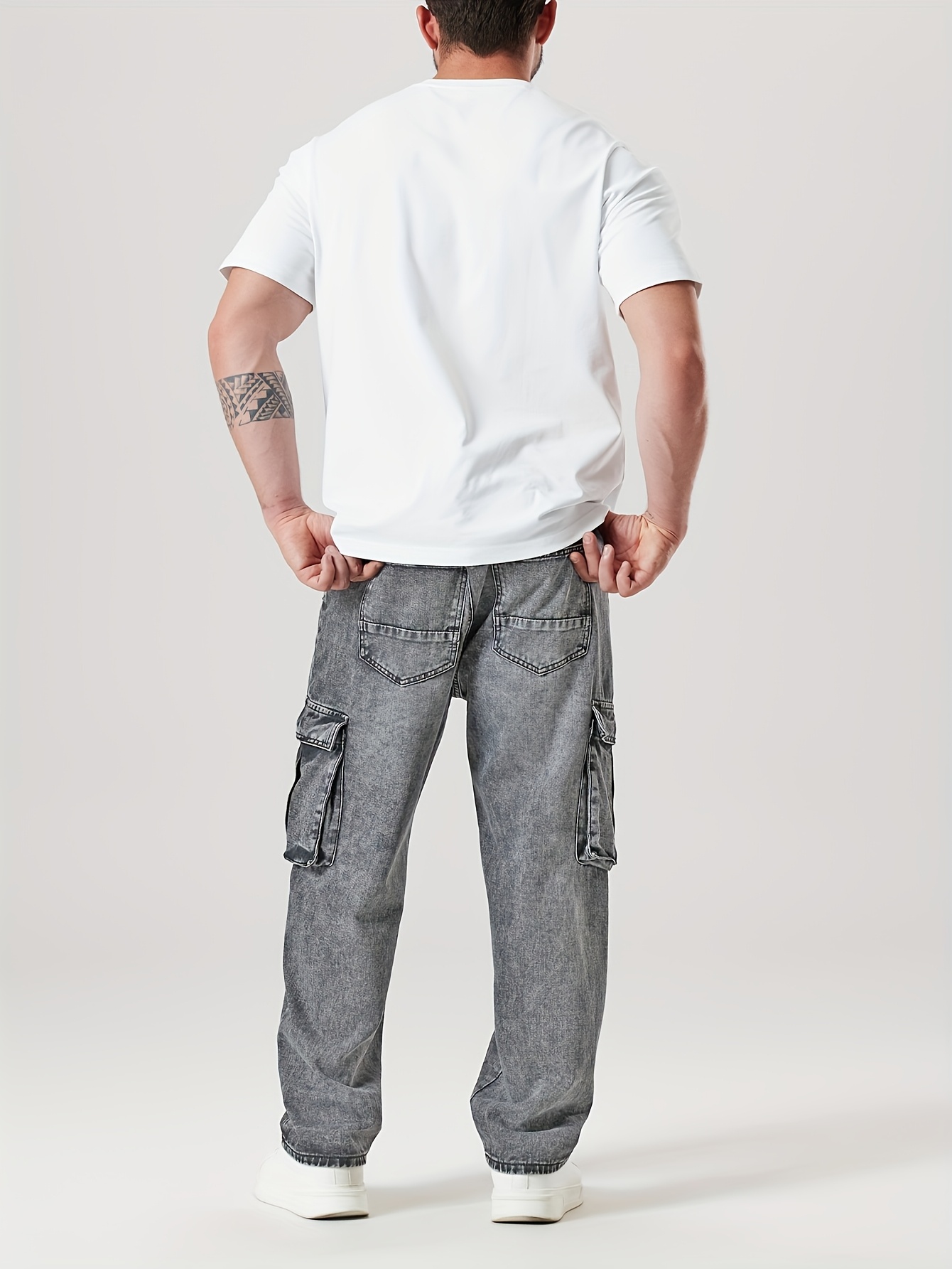 jeans cargo loose fit tasche laterali denim Temu Italy