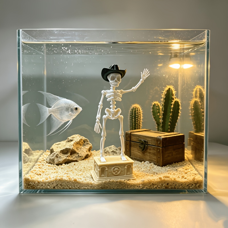 TEMU Oxygen Pump Kinetic Sculpture For Aquarium Enthusiasts, Fish Tank Scenery, Underwater Decoration, Dancing Western , Halloween Aquarium Decor,