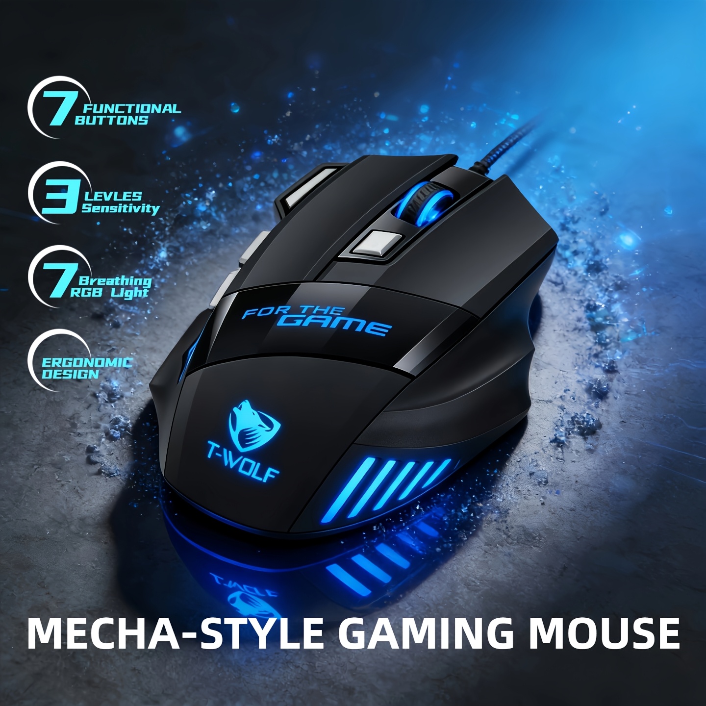gaming mouse with side buttons sold on Temu United States