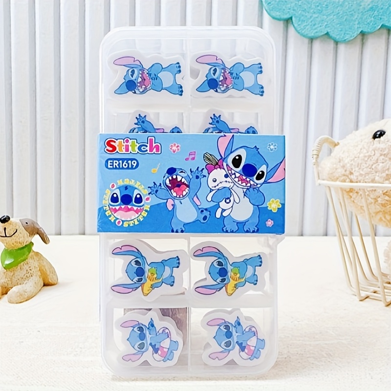 TEMU 10pcs Stitch Erasers - Official Stitch & Stitch Designs ( & Stitch Characters) - Non-marking Soft Erasers With Stitch-shaped Capsules - Perfect