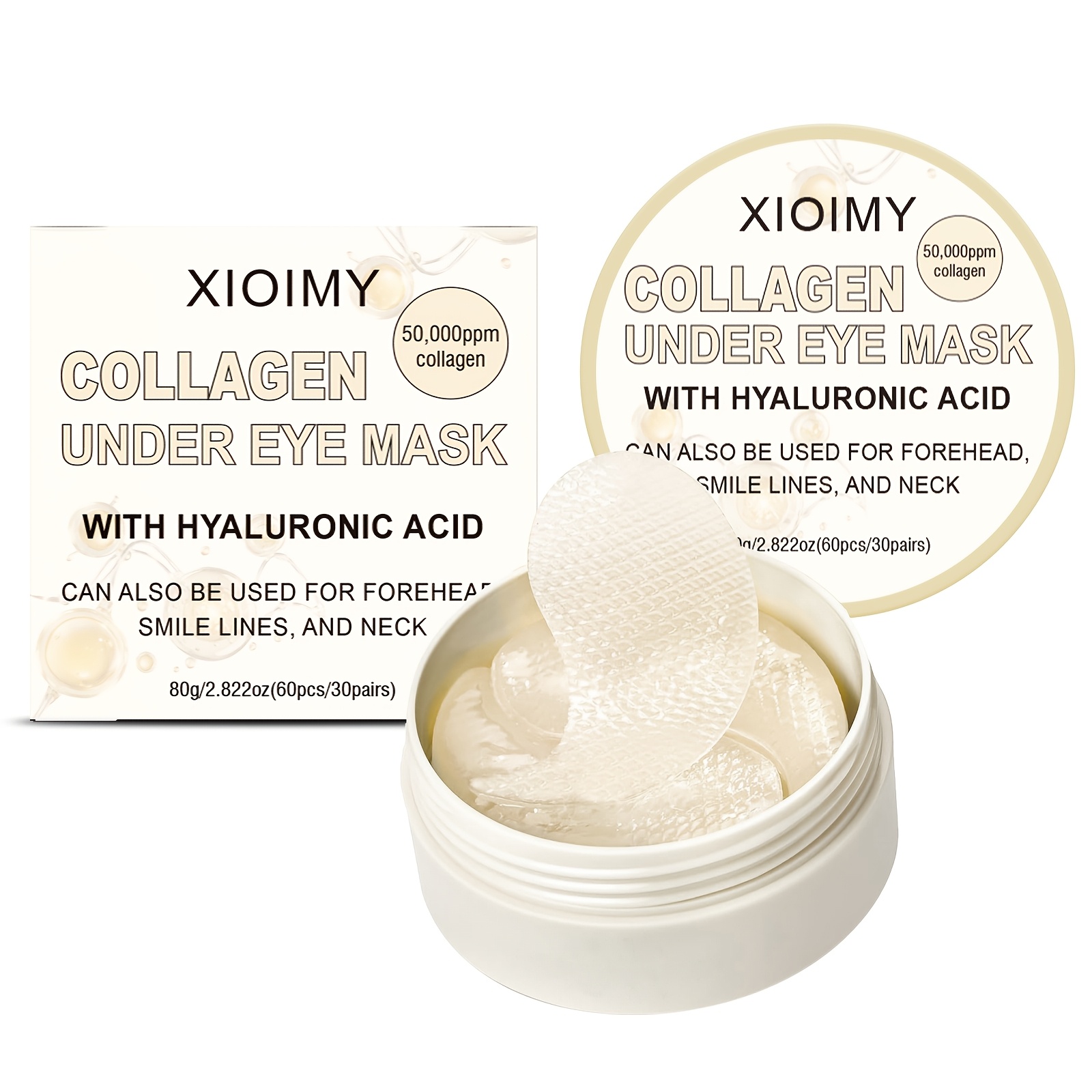 Image of 60pcs 50000ppm Collagen Moisturizing Eye Mask, Powerful Hydration, Making Eye Delicate And Firm, Eye Skin , Bidding Farewell To And Dullness, Eye Care, Collagen Eye Mask