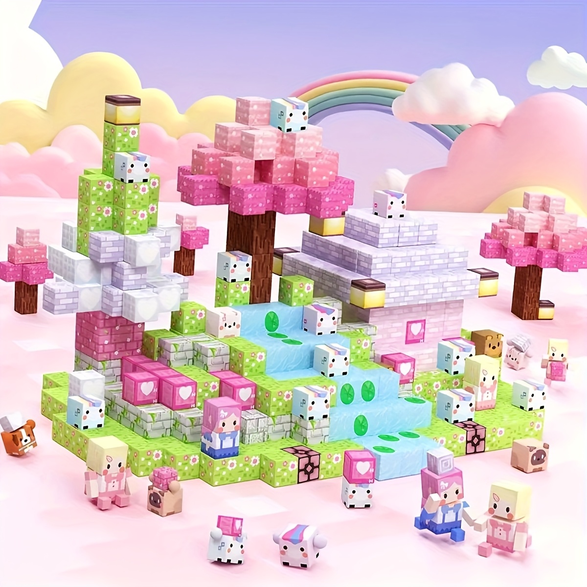 Magnetic Blocks- 100pcs Magnetic Blocks-Build Magnet, Magnetic Toys For Boys & Girls, Cubes Construction Toys, Perfect Gift For Halloween, Thanksgiving, And Christmas, Easter, Birthday Gifts