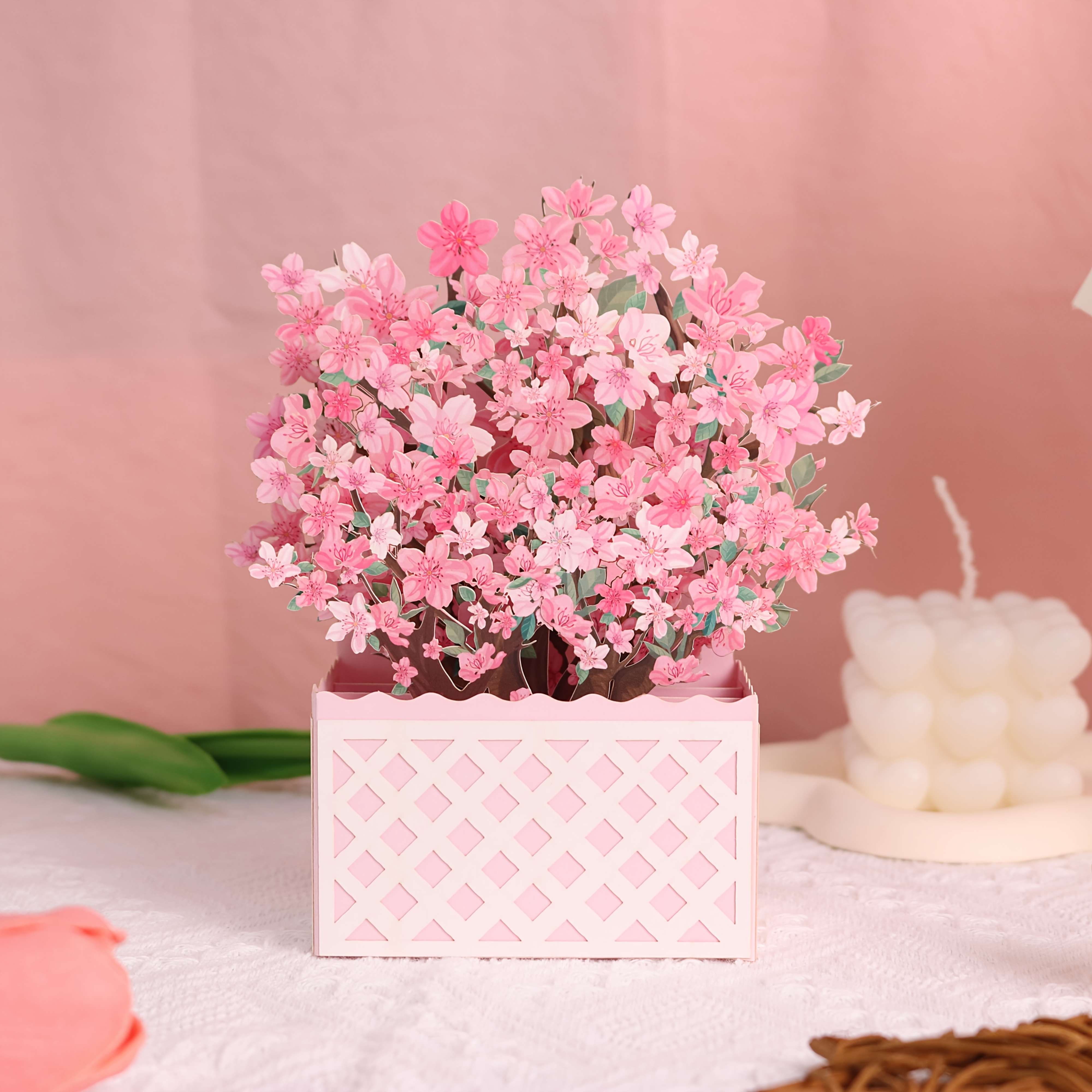 TEMU デー、誕生日、母の日、桜テーマのアイテムに最適な、メモカードと封筒付きの桜のグリーティングカード