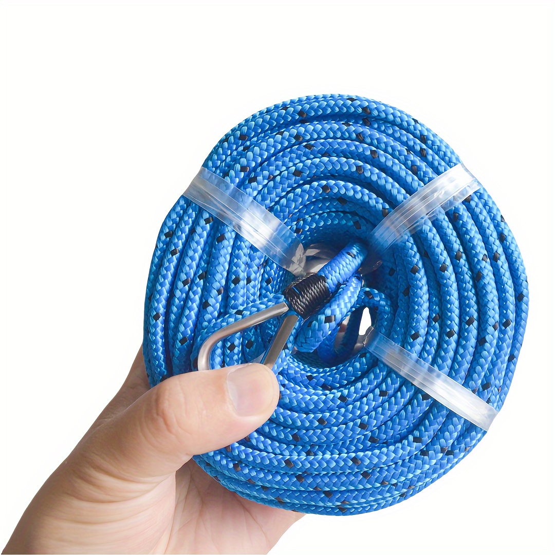 

30m/100ft Polypropylene Jack Lines With Hook - 5mm Diameter, 122-pound Tensile Strength - Pp Boat Anchor Rope