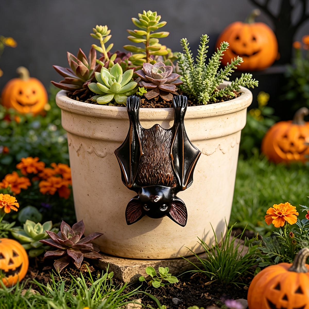 TEMU Statua da esterno realistica di pipistrello , da giardino in resina decorazione a pendente, accessorio per pianta in vaso bonsai, decorativa per