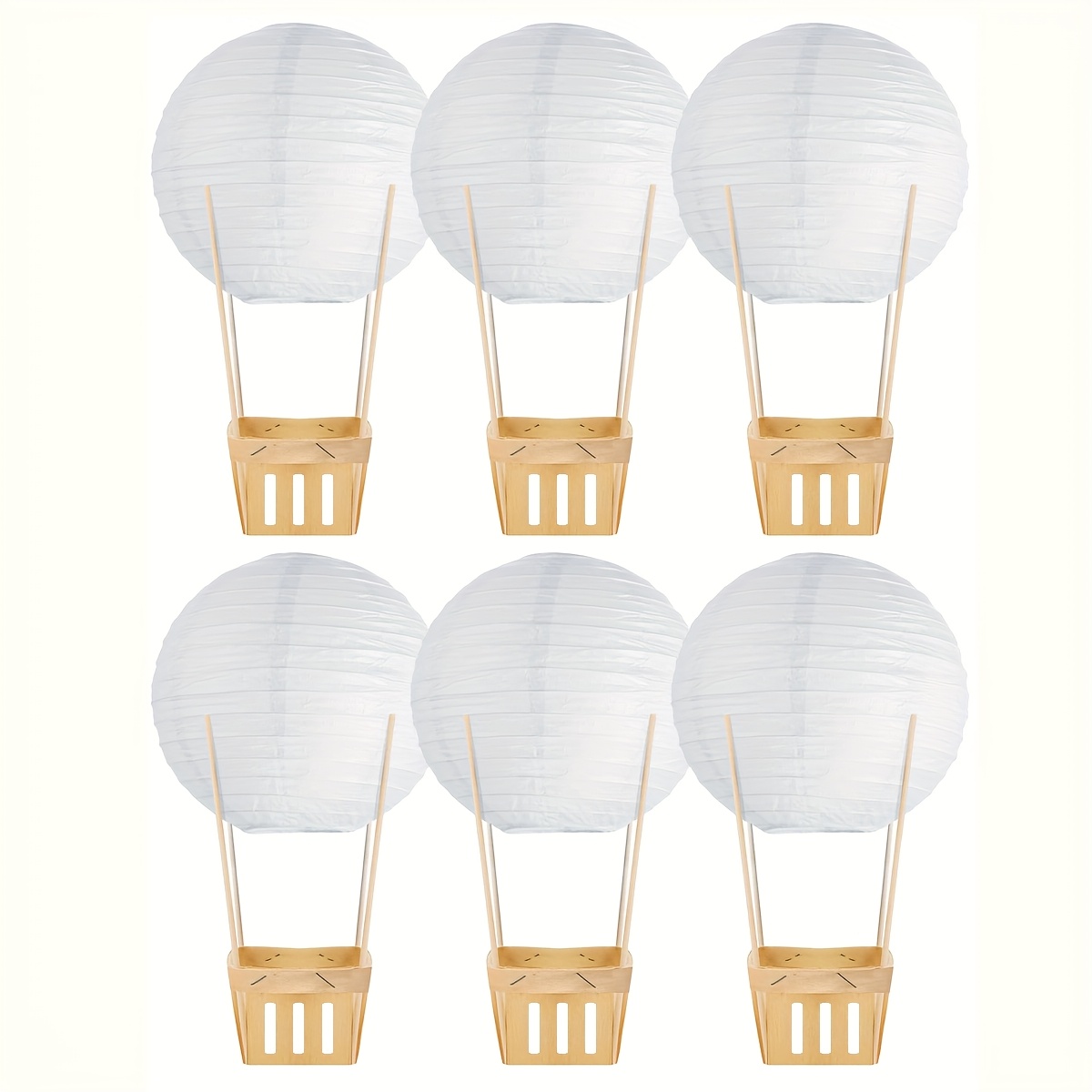 Image of (43pcs In 6sets) Paper Lanterns Balloon Centerpieces With Berry Boxes Lantern Centerpieces With - Ideal For Weddings, Birthdays, Holidays, Showers, Versatile Table Decor, For Christmas, Halloween