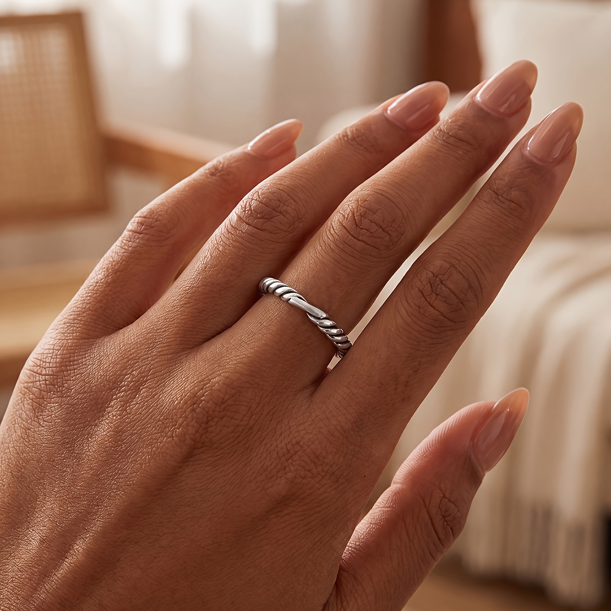 Double Strand Twisted Vintage Ring, Perfect Gift for Special Occasions