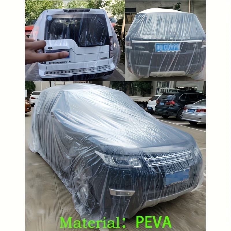 

Pe Plastic Car Cover Transparent Waterproof Dustproof Vehicle Protection Anti-scratch Soft Material