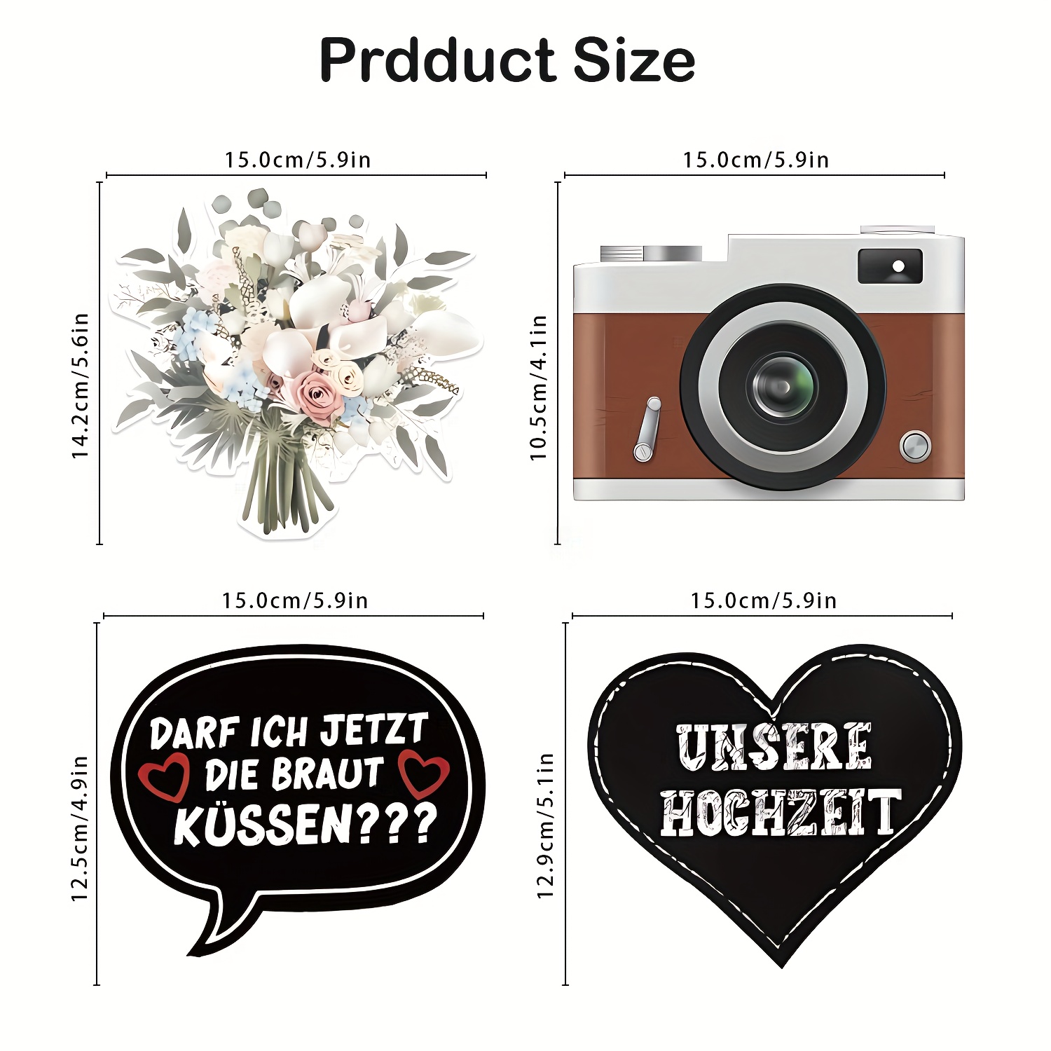 40pcs, Party Photo Booth Props, German Wedding Party Photo Props