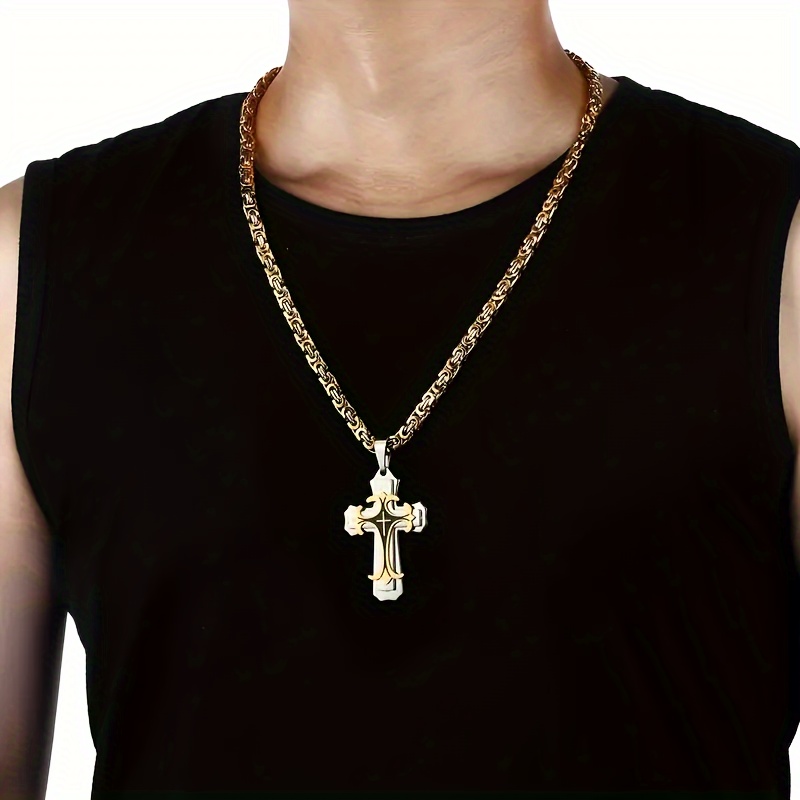 Men's Retro Cross Pendant Necklace