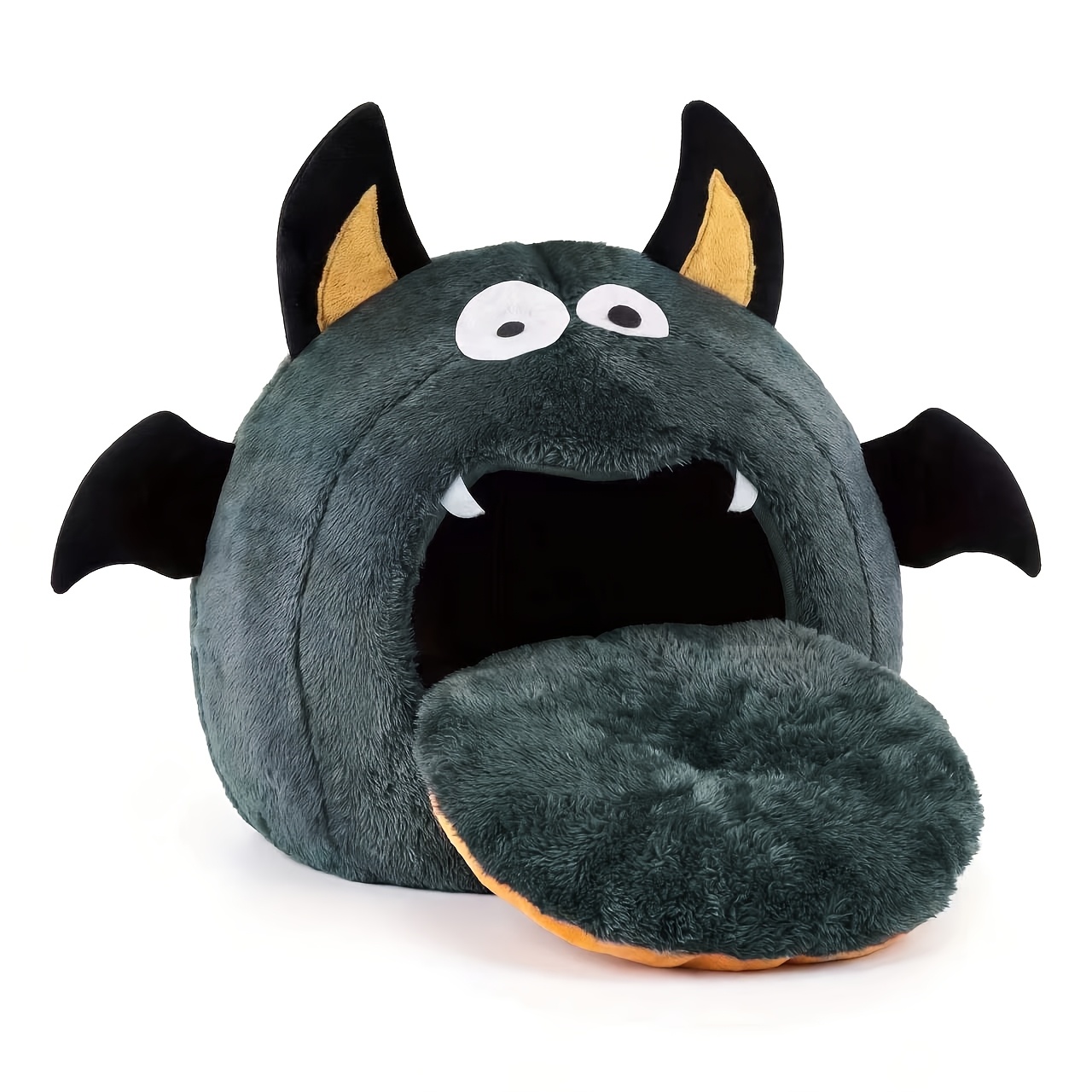TEMU Cachette Chauve-Souris Hamster Halloween, Lit de Ultra- en Peluche pour Animaux avec Coussin Amovible, Cachette Chaude et Confortable pour