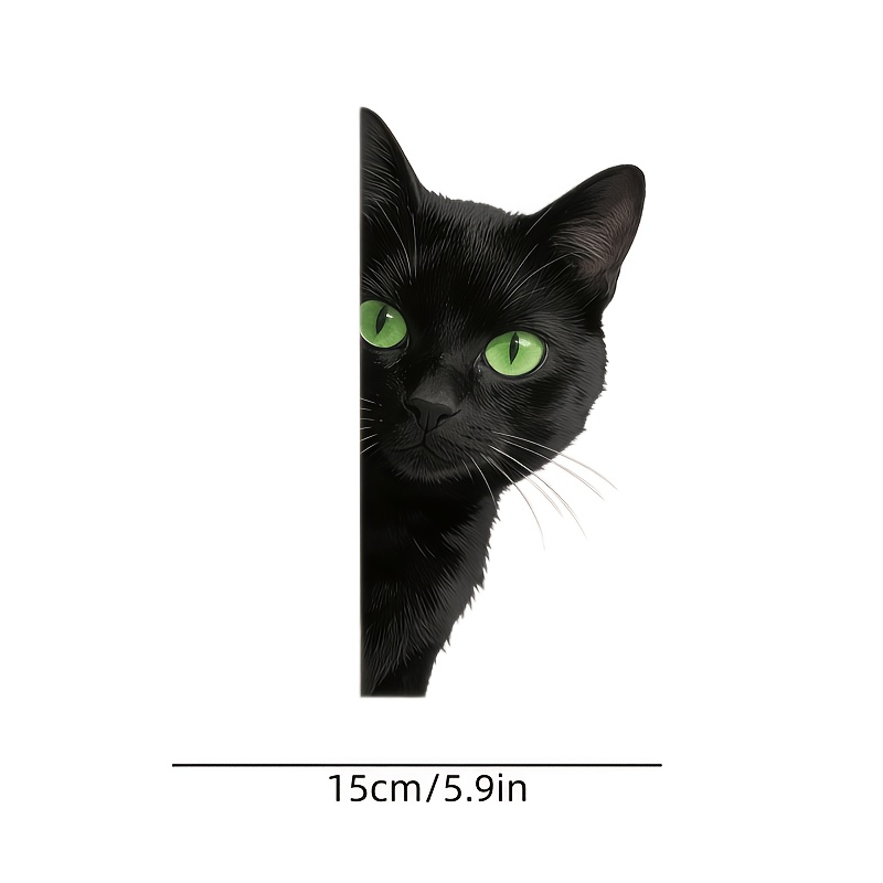 Fun Black Cat Car Sticker Suitable For Laptops, Cars, Motorcycles, Covering Scratches, Ideal Gift For Occasions
